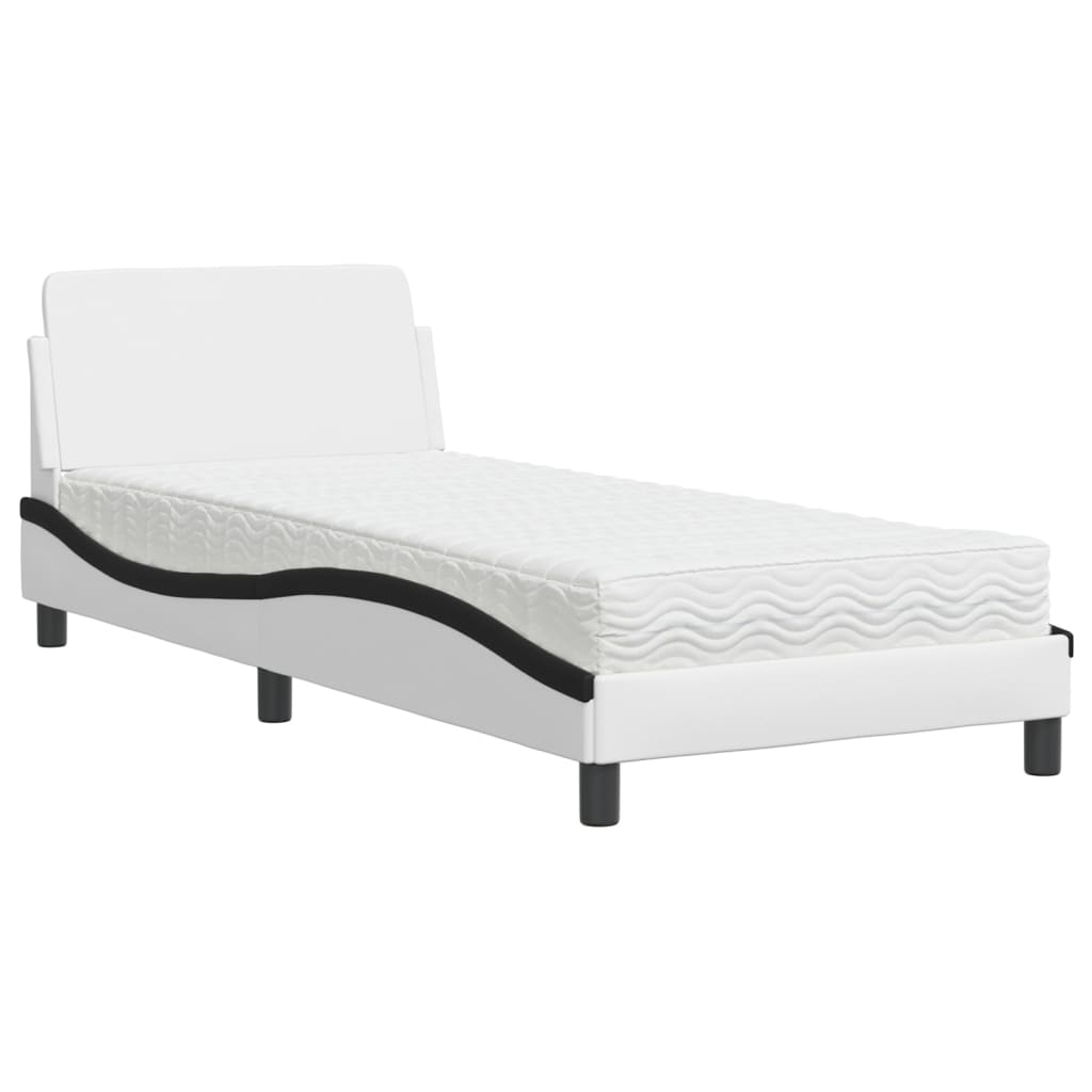 Bett mit Matratze "Dover" Schwarz 80x200 cm Kunstleder