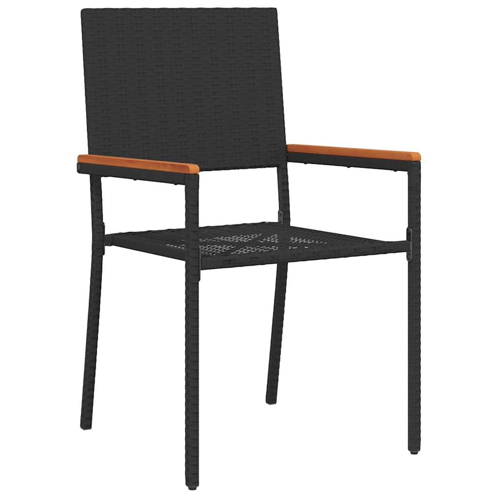 Garten Stapelstühle 4 pcs Braun und Schwarz 54 x 56 x 90 cm