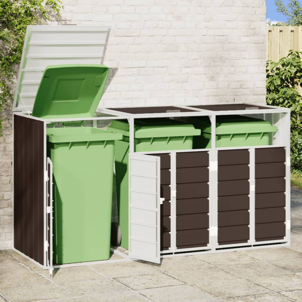 Mülltonnenbox für 1 Tonne Grün 72x81x115 cm Stahl