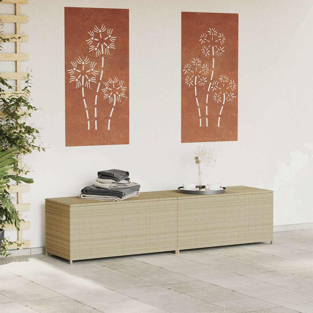 Gartentruhe Schwarz 283L Poly Rattan