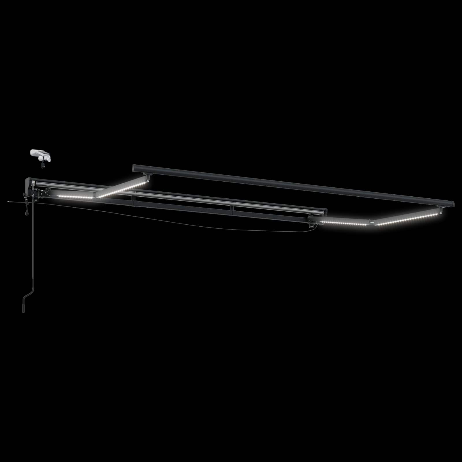 Elektrische Markisenrahmen mit LEDs Weiß 2,5 x 2 m Aluminium