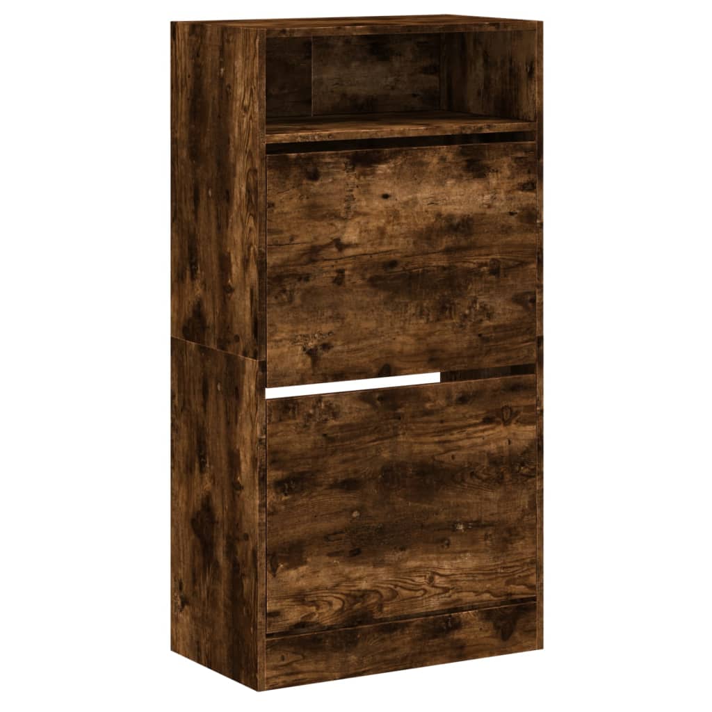 Schuhschrank mit 2 Klappen Weiß 80x34x116 cm