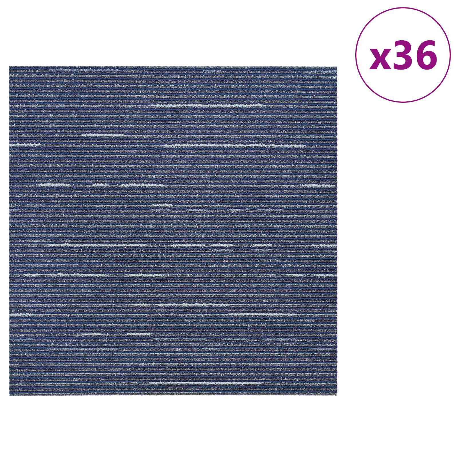 Teppichfliese Hellgrau mit Streifen 50 x 50 cm 4 pcs