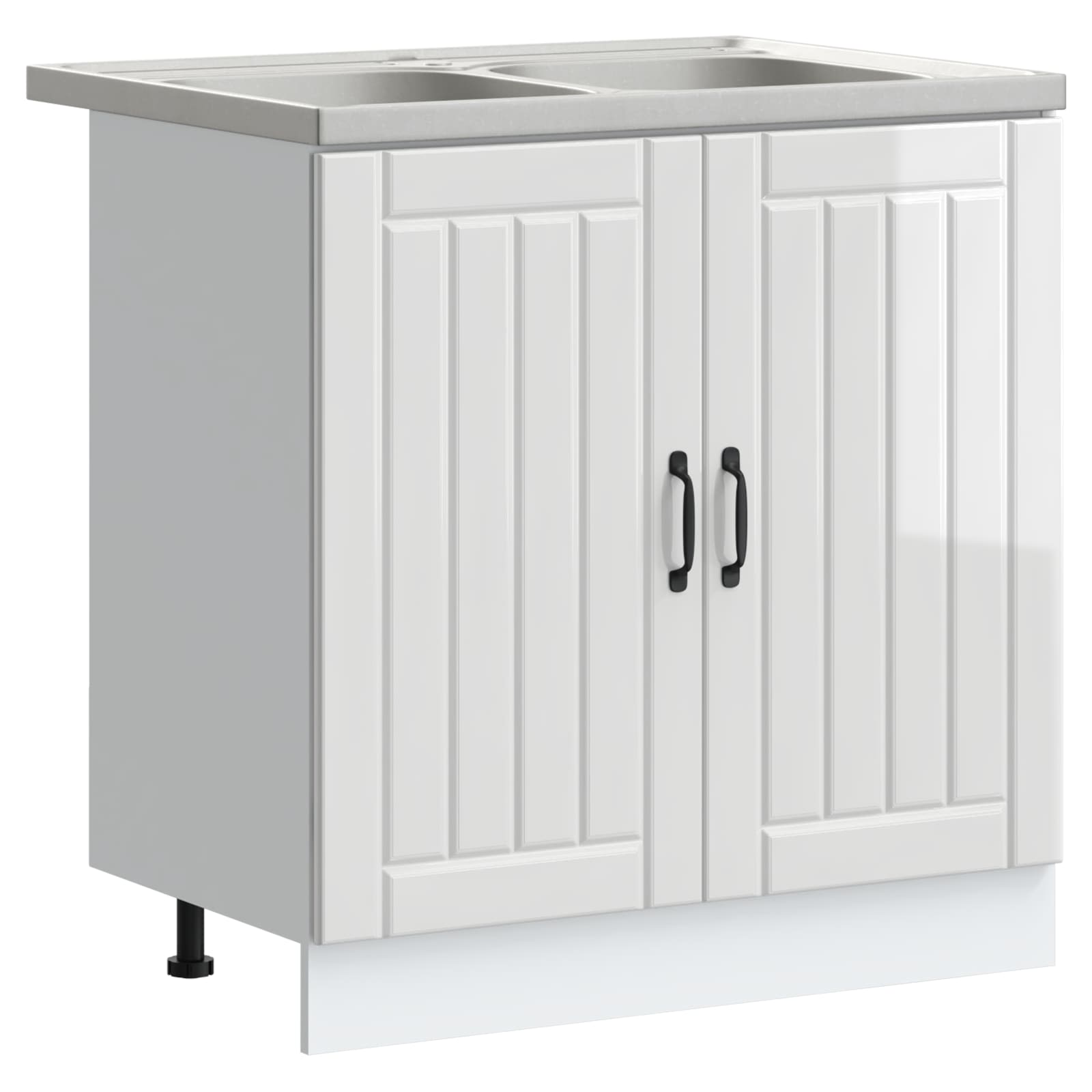 Waschbecken-Unterschrank mit Tür Lucca 2 pcs Weiß Holzwerkstoff