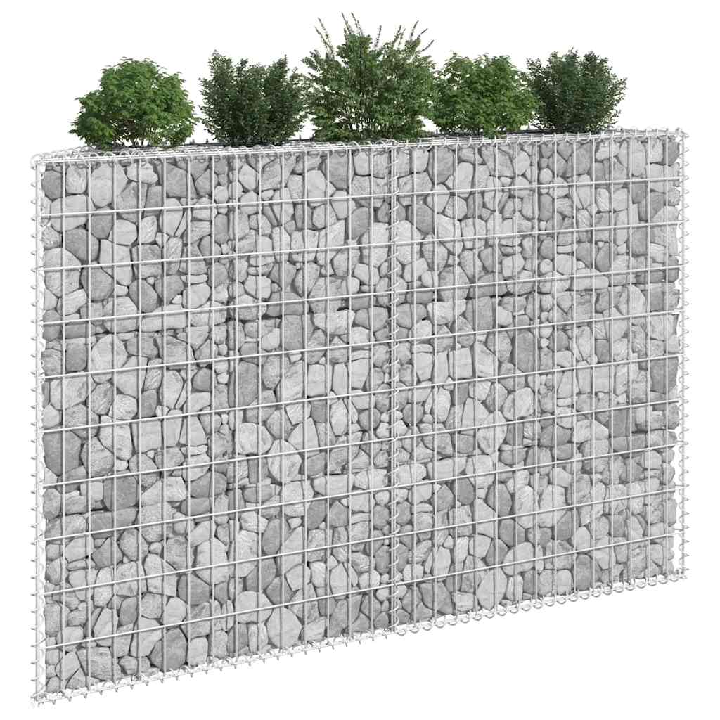 Gabionen-Hochbeet Trapezform Verzinkter Stahl 80x20x100 cm