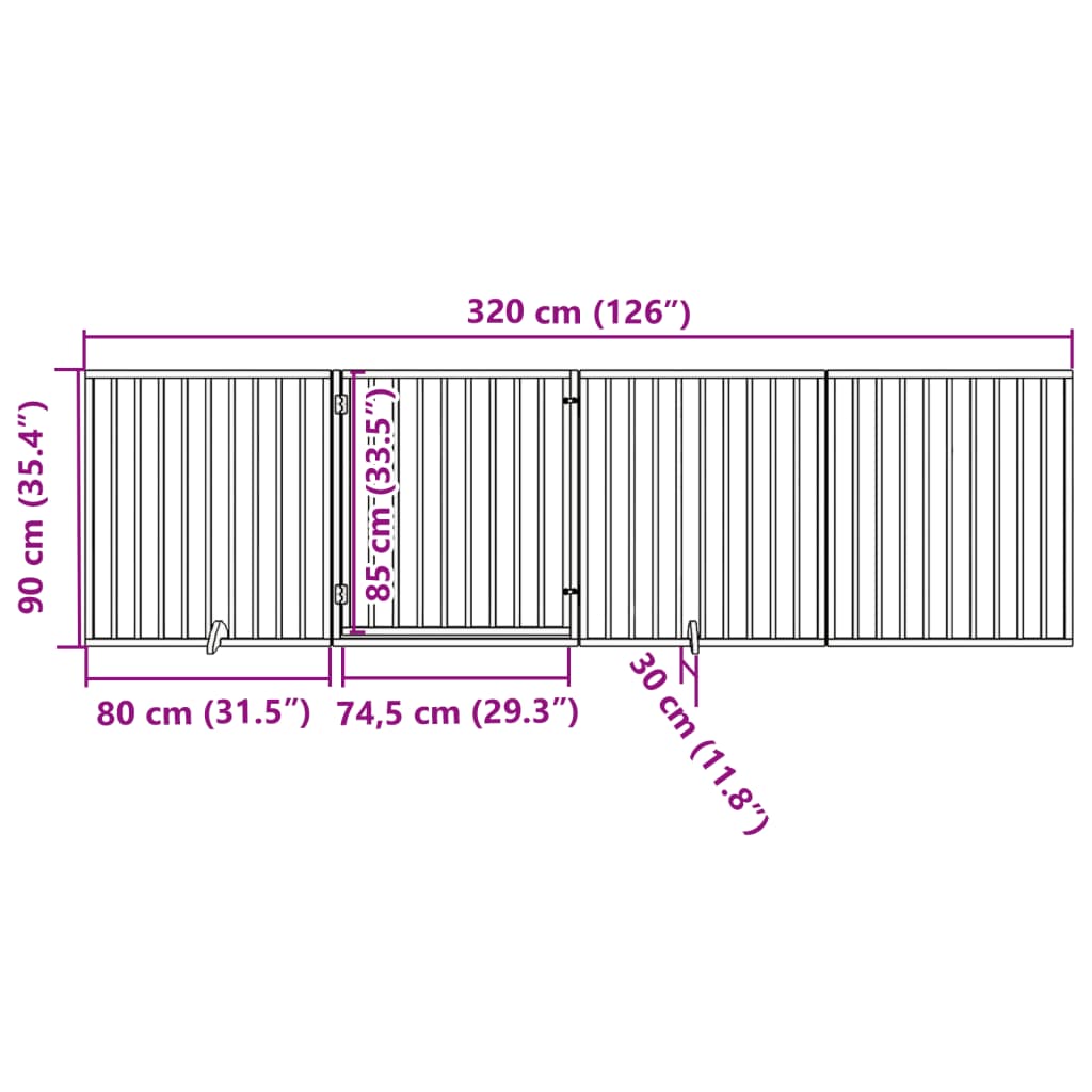Hundegitter Faltbar 3 Paneele 150 cm Pappelholz