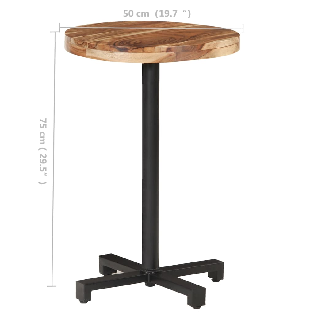 Bistrotisch Rund Ø60x75 cm Raues Mangoholz