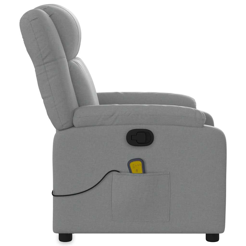 Massage-Relaxsessel, hellgrauer Stoff
