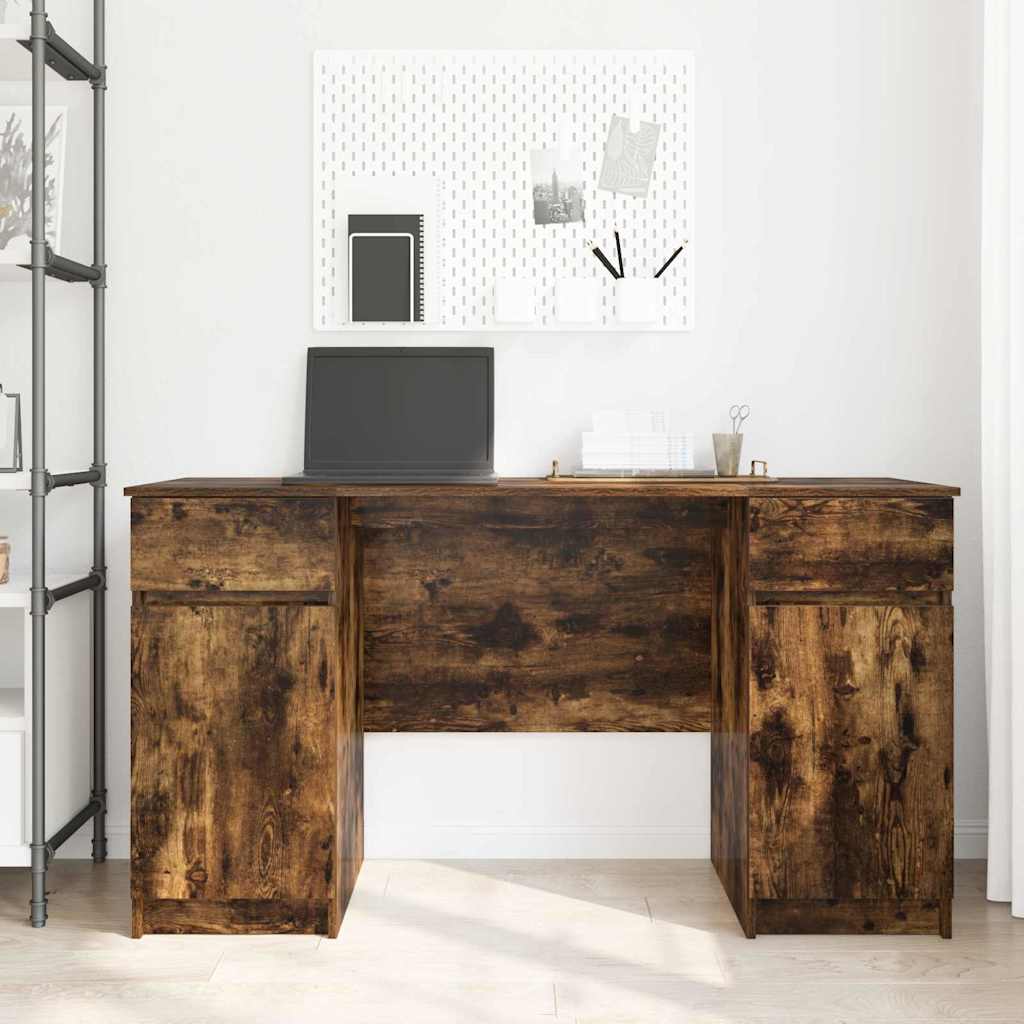 Schreibtisch mit Schubladen Weiß 140 x 49 x 76 cm Holzwerkstoff