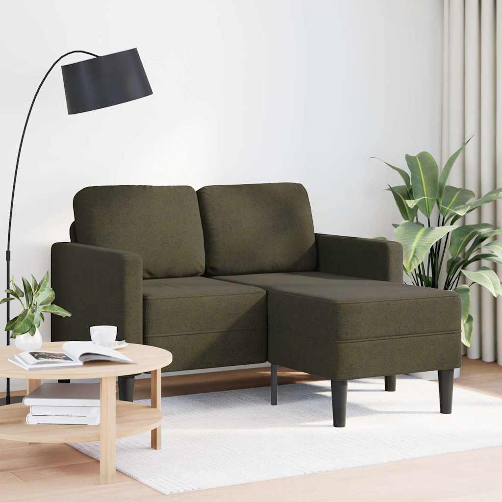 2-Sitzer-Sofa mit Chaiselongue L-Form Braun 125 cm Kunstleder