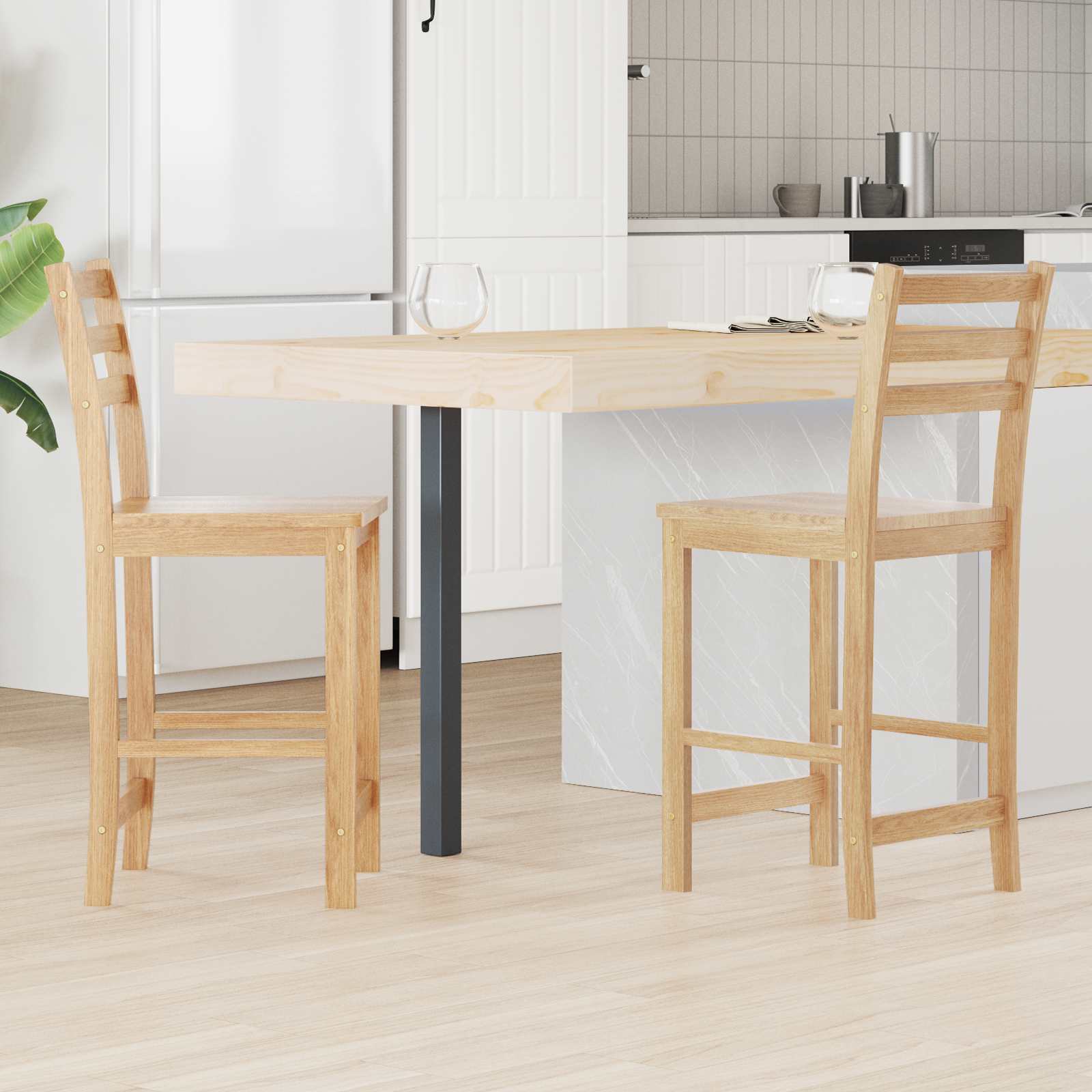 Esszimmerstühle 2 pcs Hellbraun 40 x 47,5 x 99,5 cm