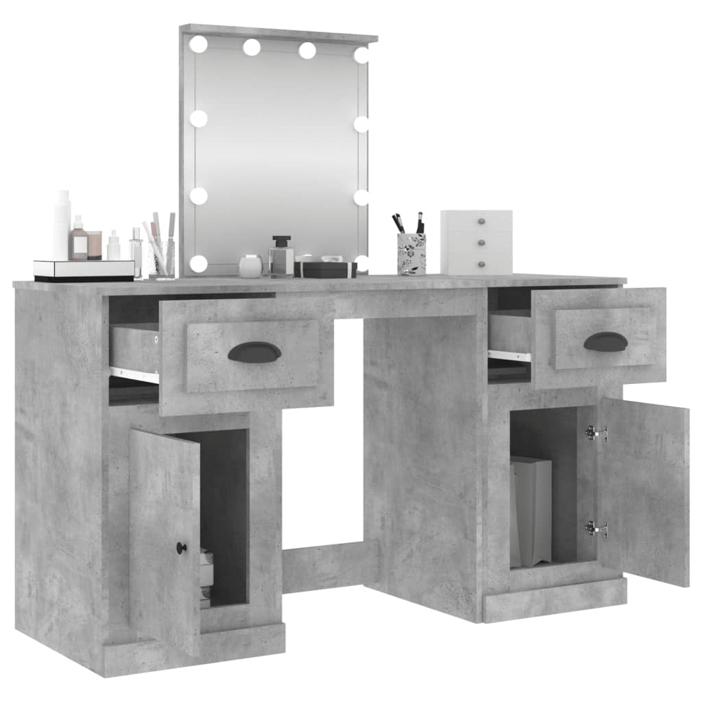 Schminktisch mit LED-Leuchten Sonoma-Eiche 130x50x132,5 cm