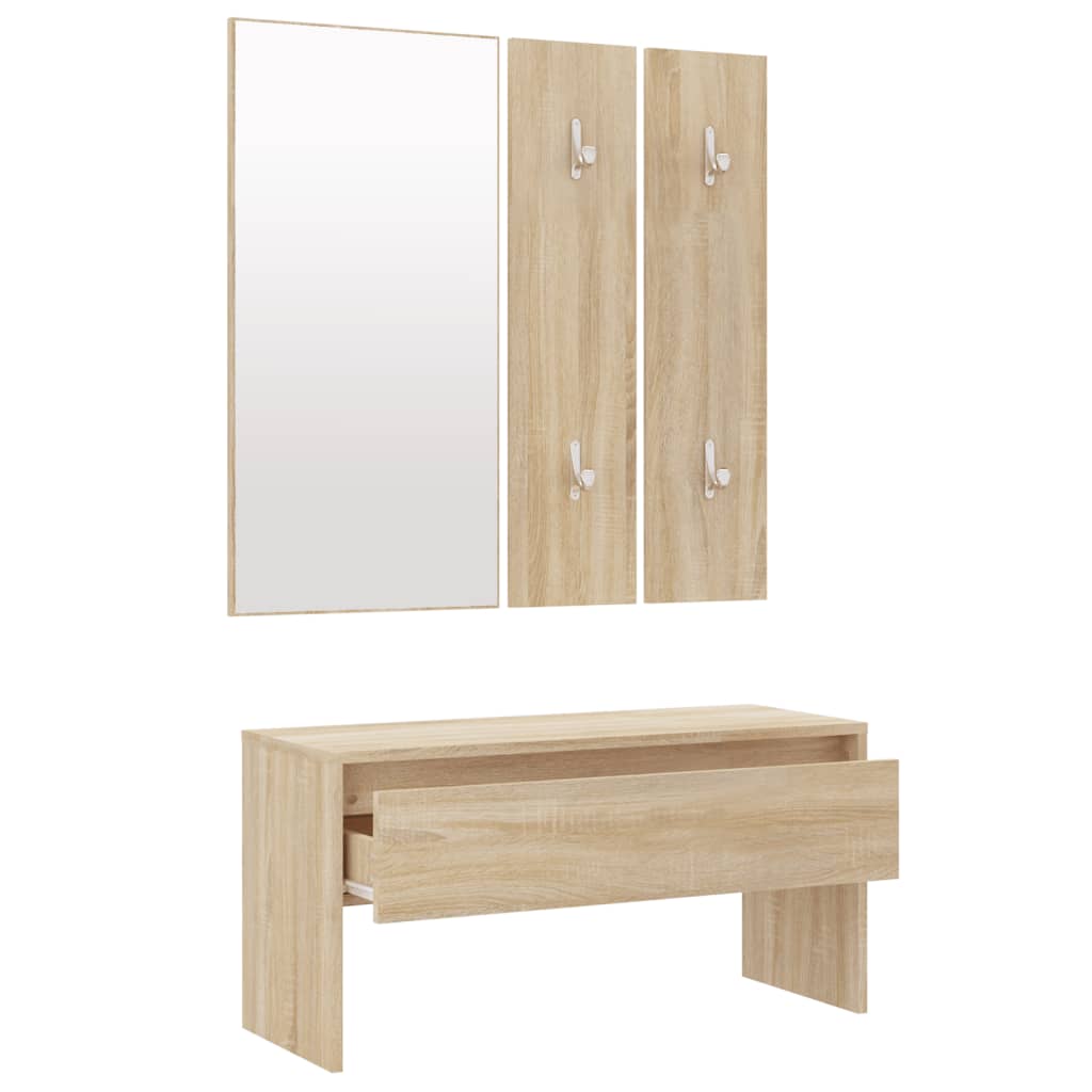 Garderoben-Set Weiß Holzwerkstoff