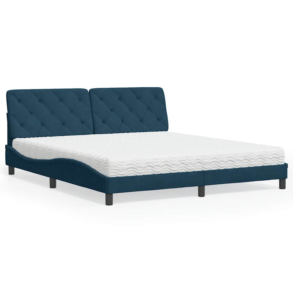 Bett mit Matratze Hellgrau 80x200 cm Samt