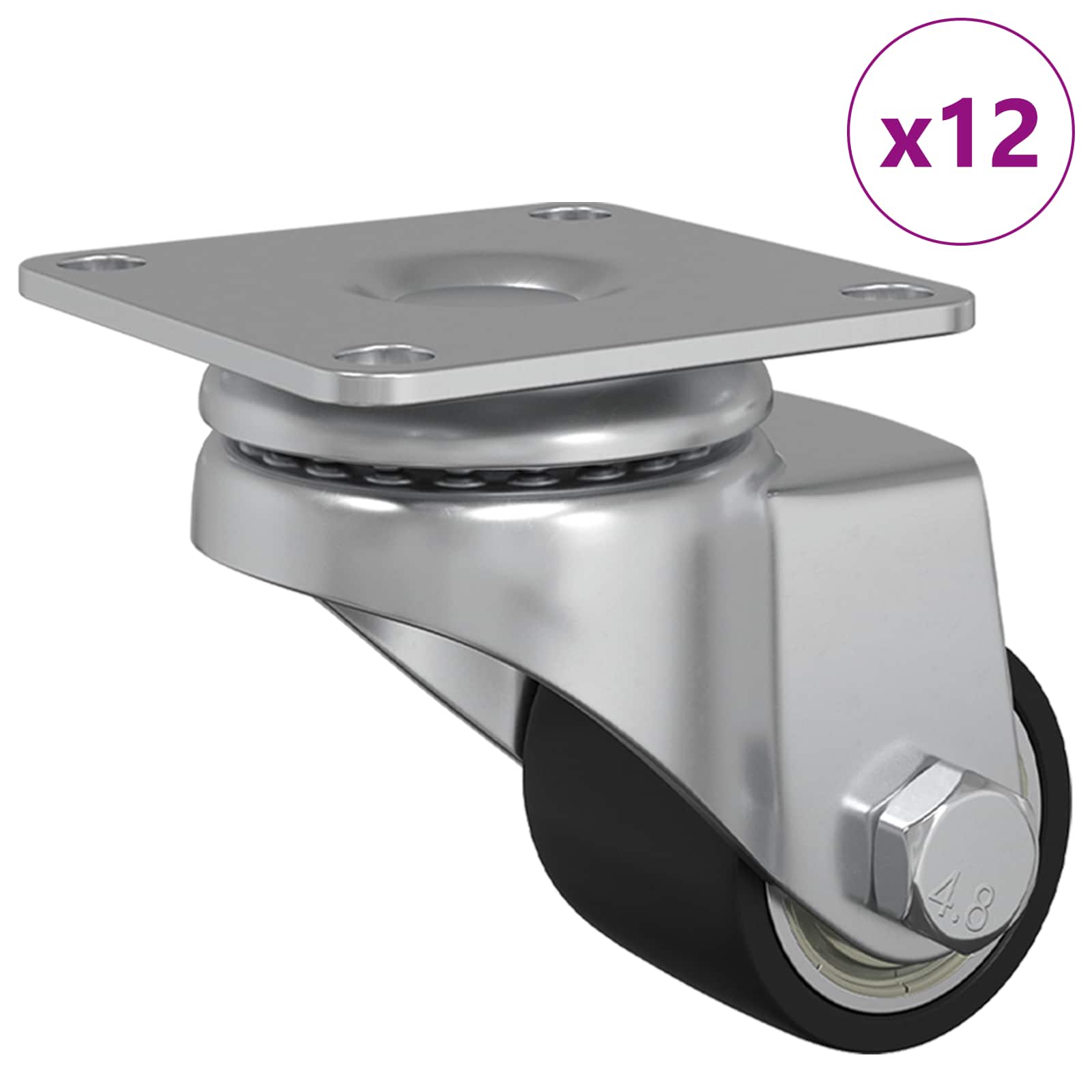 Bockrolle 2 pcs Silber 44,1 x 44,1 x 1,95 mm Nylon