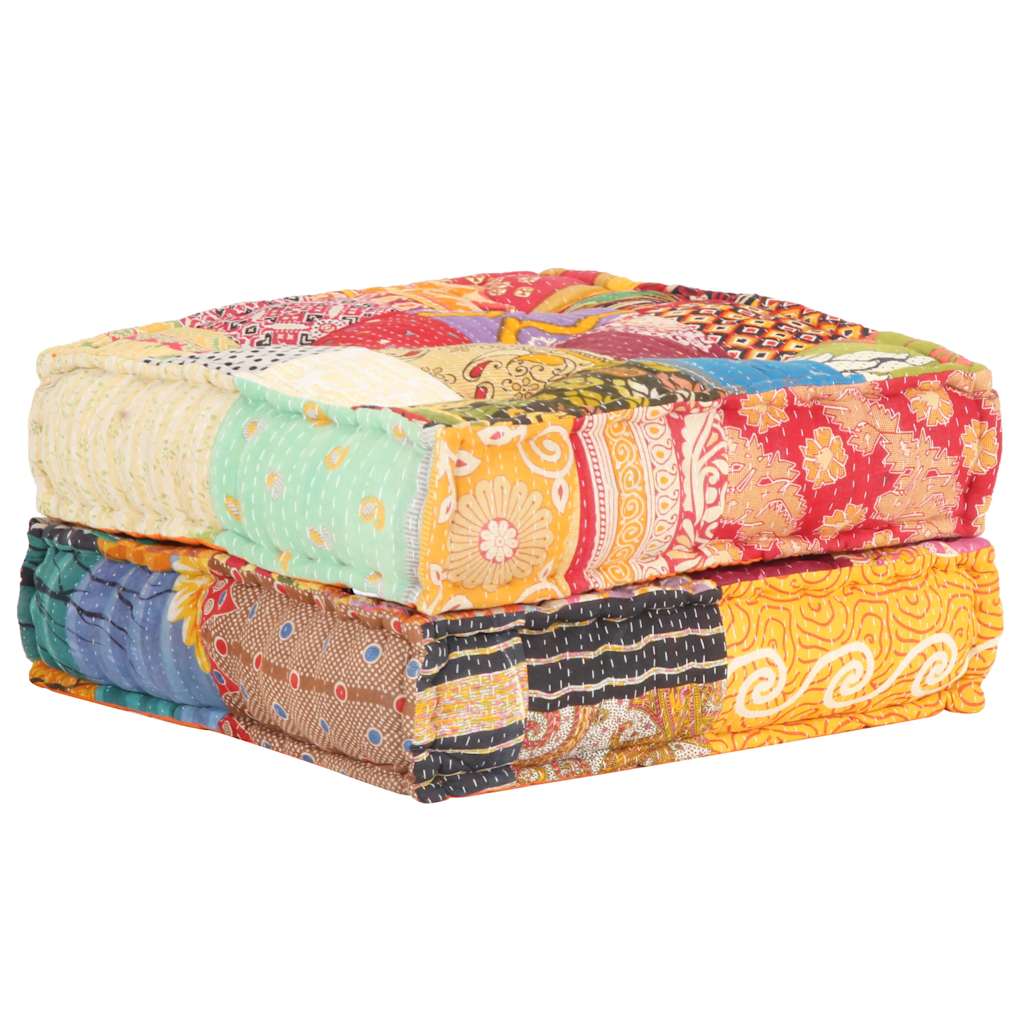 2-Sitzer Modularer Pouf Patchwork Stoff