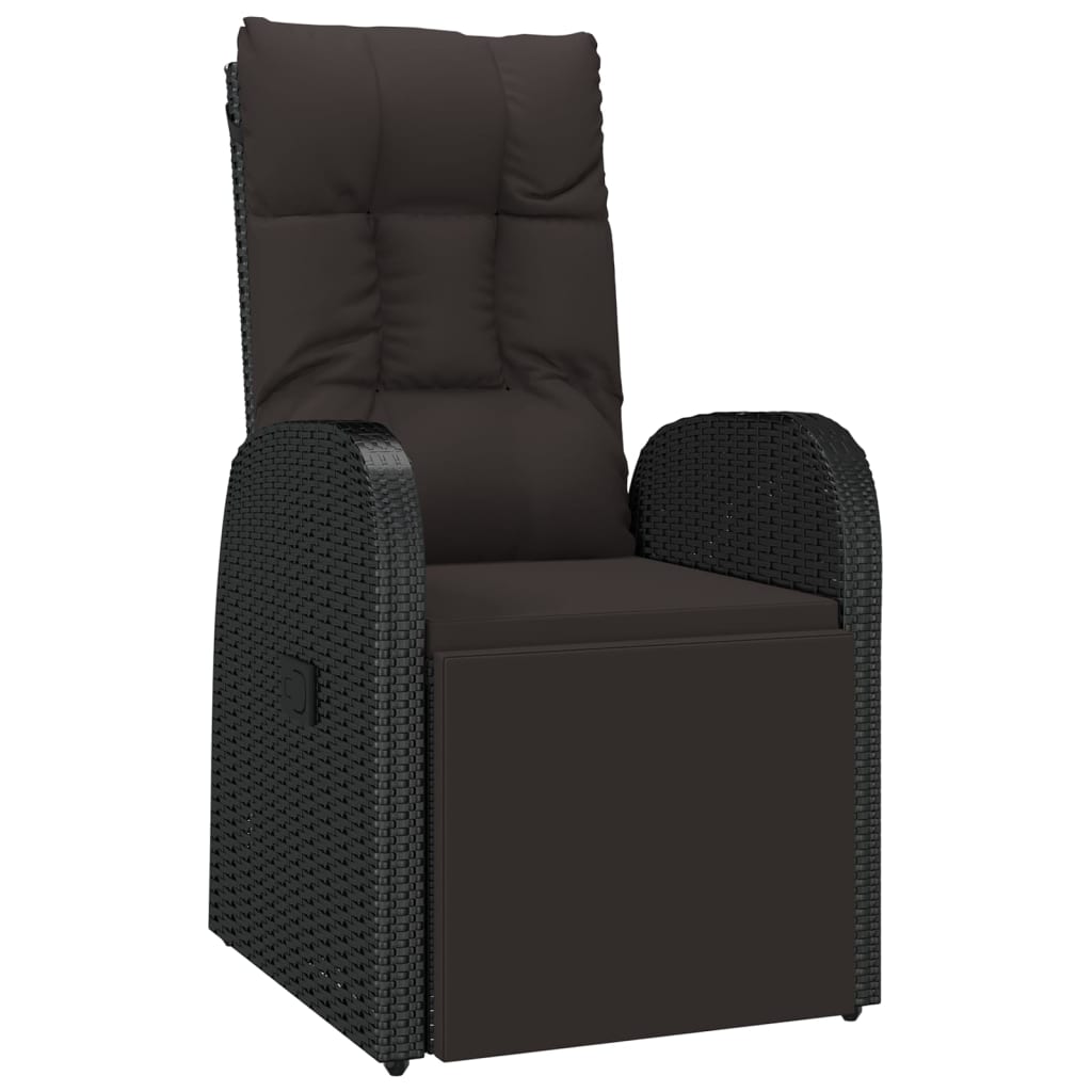 Garten-Liegestühle mit Kissen 2 Stk. Grau Poly Rattan