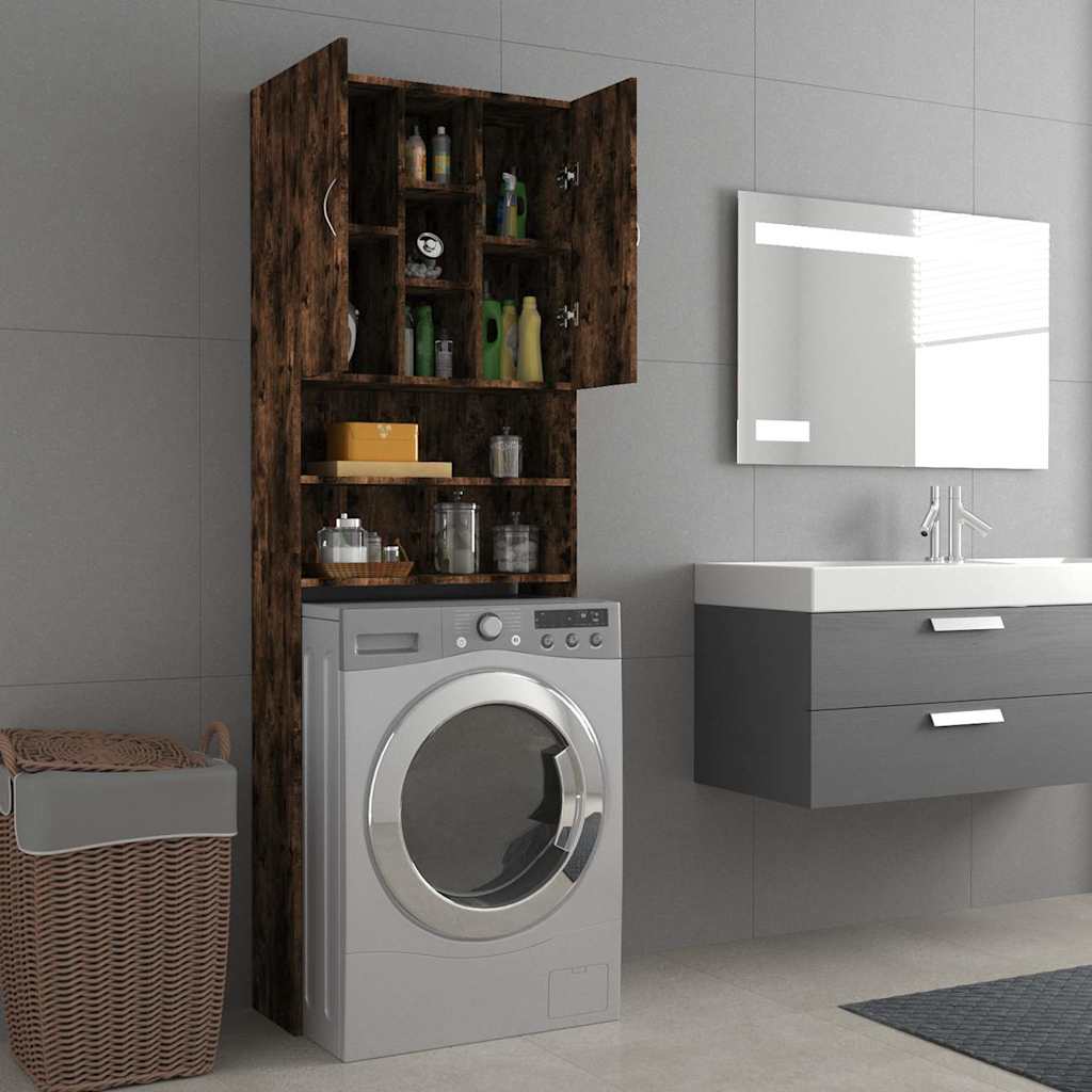 Waschmaschinenschrank Weiß 64x25,5x190 cm