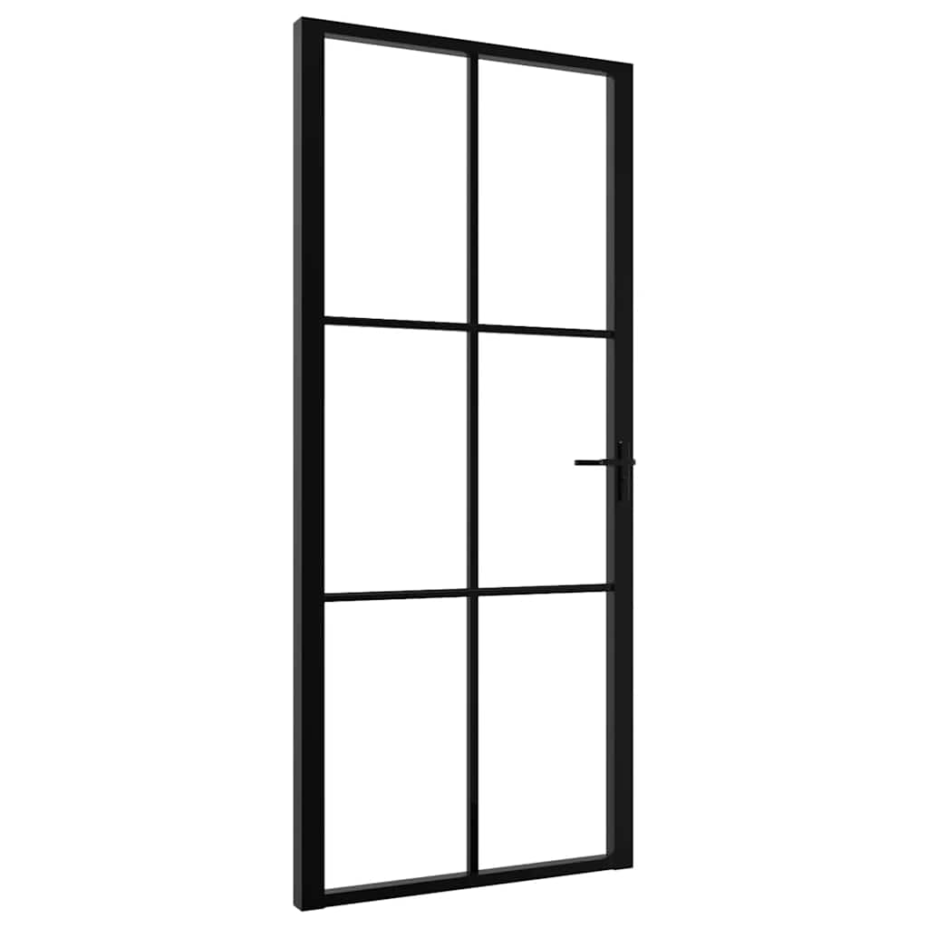 Innentür ESG Glas und Aluminium 76x201,5 cm Schwarz