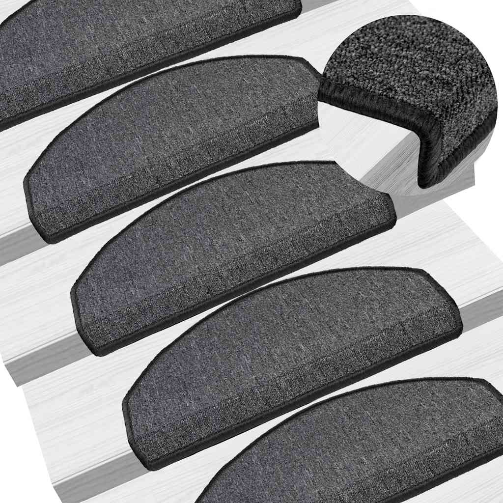 Stufenmatten 15 Stk. 56x17x3 cm Anthrazit Halbrund