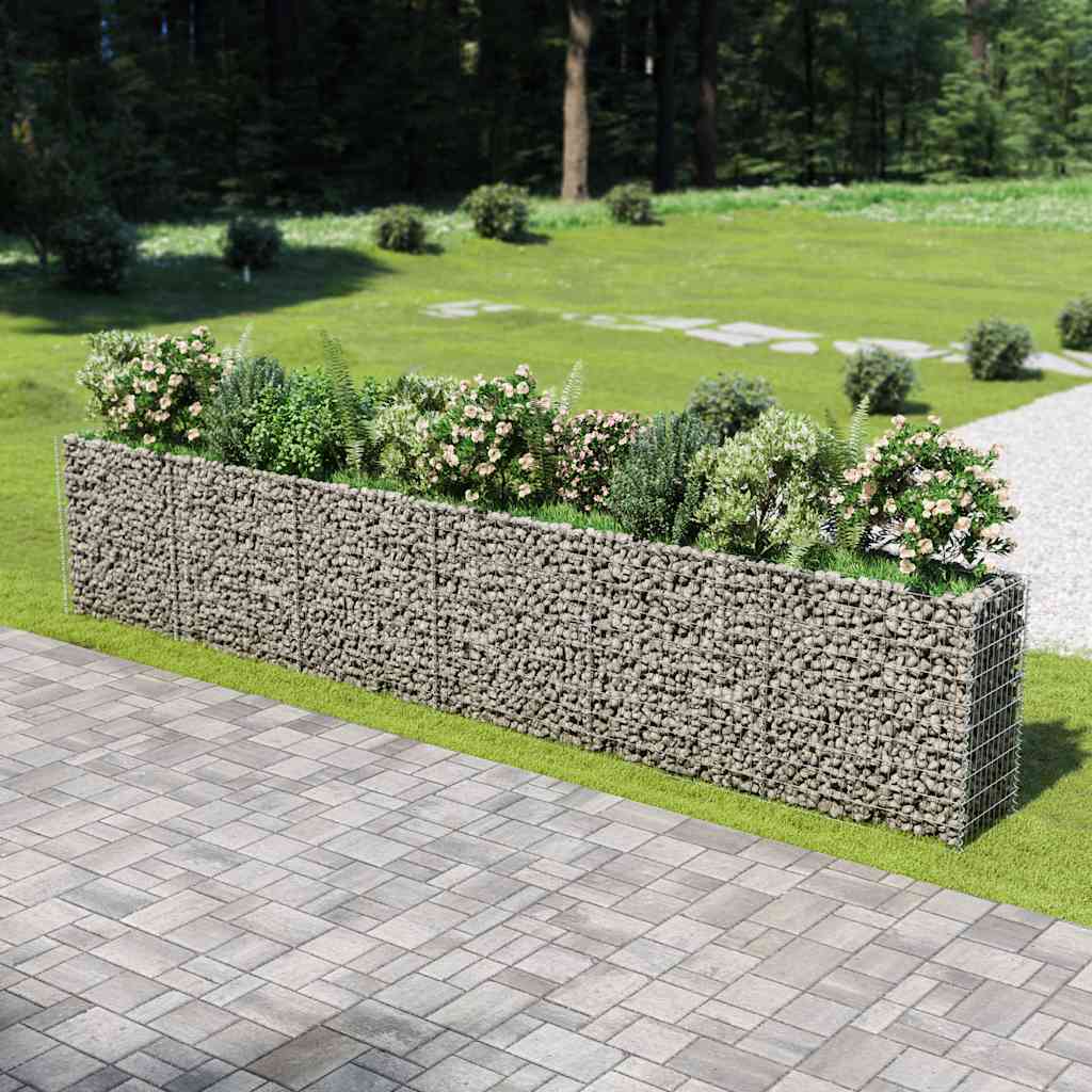 Gabionen-Hochbeet Verzinkter Stahl 450×90×100 cm