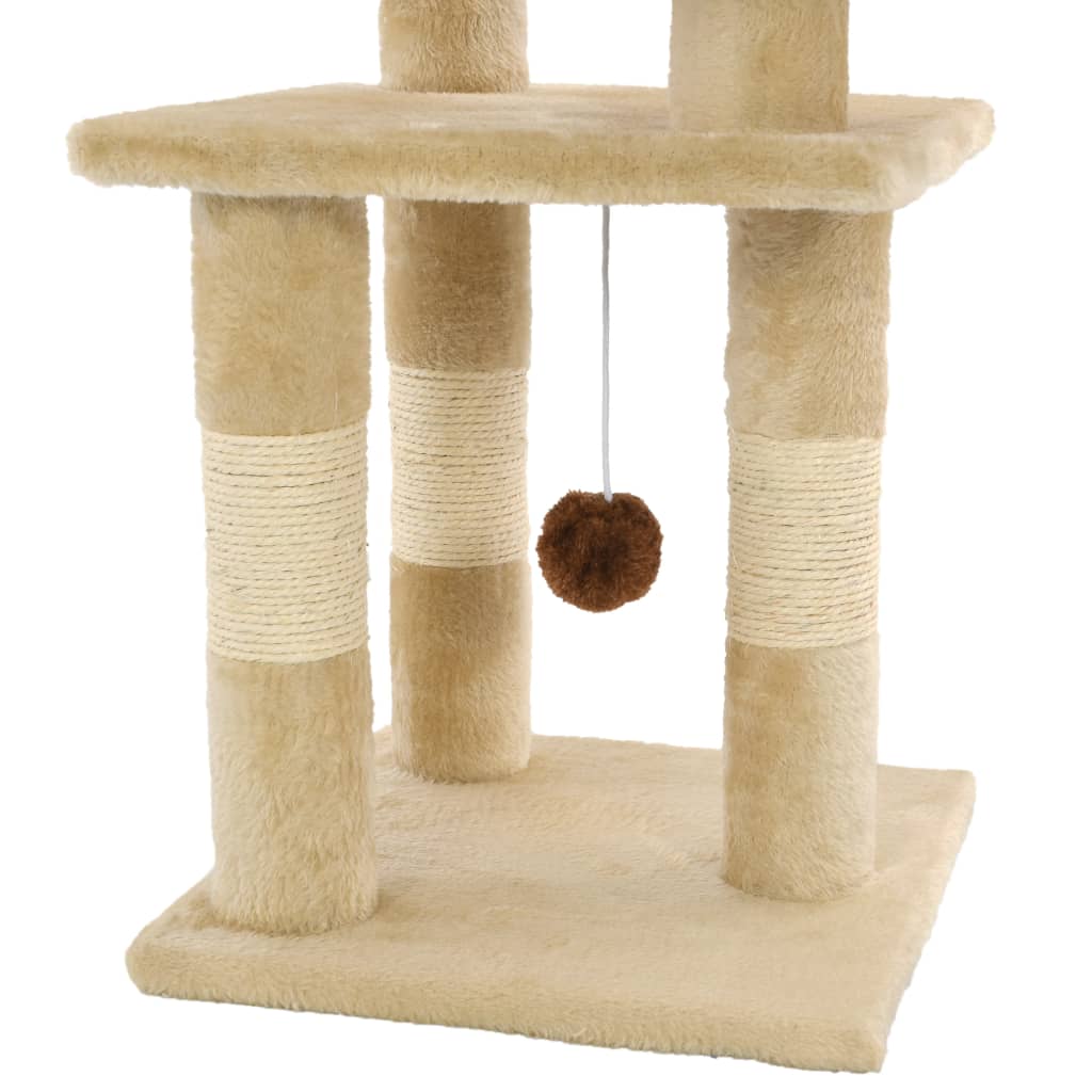 Katzen-Kratzbaum mit Sisal-Kratzsäulen 65 cm Grau