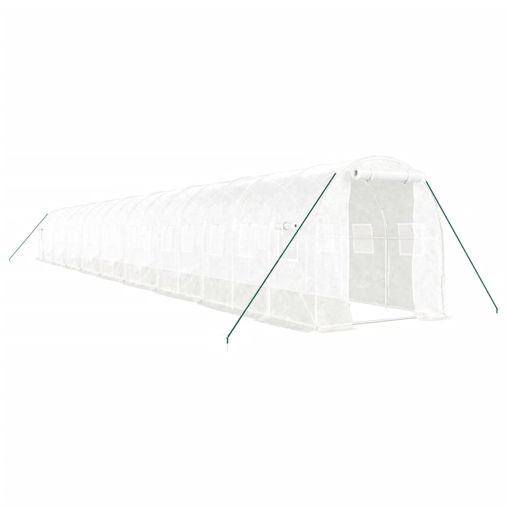 Gewächshaus mit Stahlrahmen Weiß 8 m² 4x2x2 m