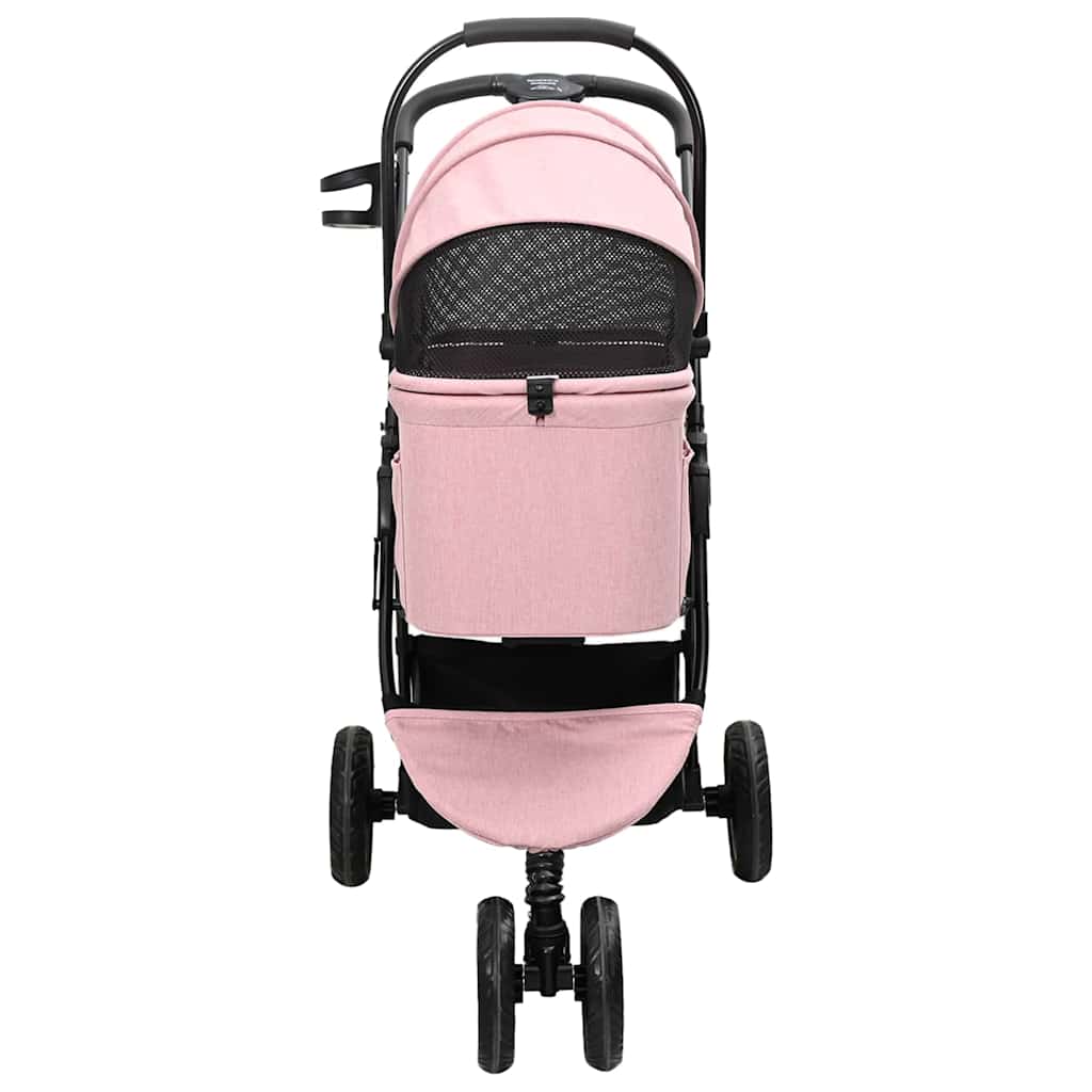 Faltbarer Haustierwagen Rosa 81 x 47 x 99 cm Polyester