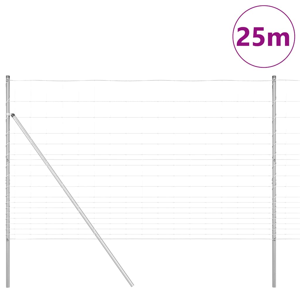 Ground Fix Geschweißter Drahtzaun 25 x 0,8 m Silber Netz