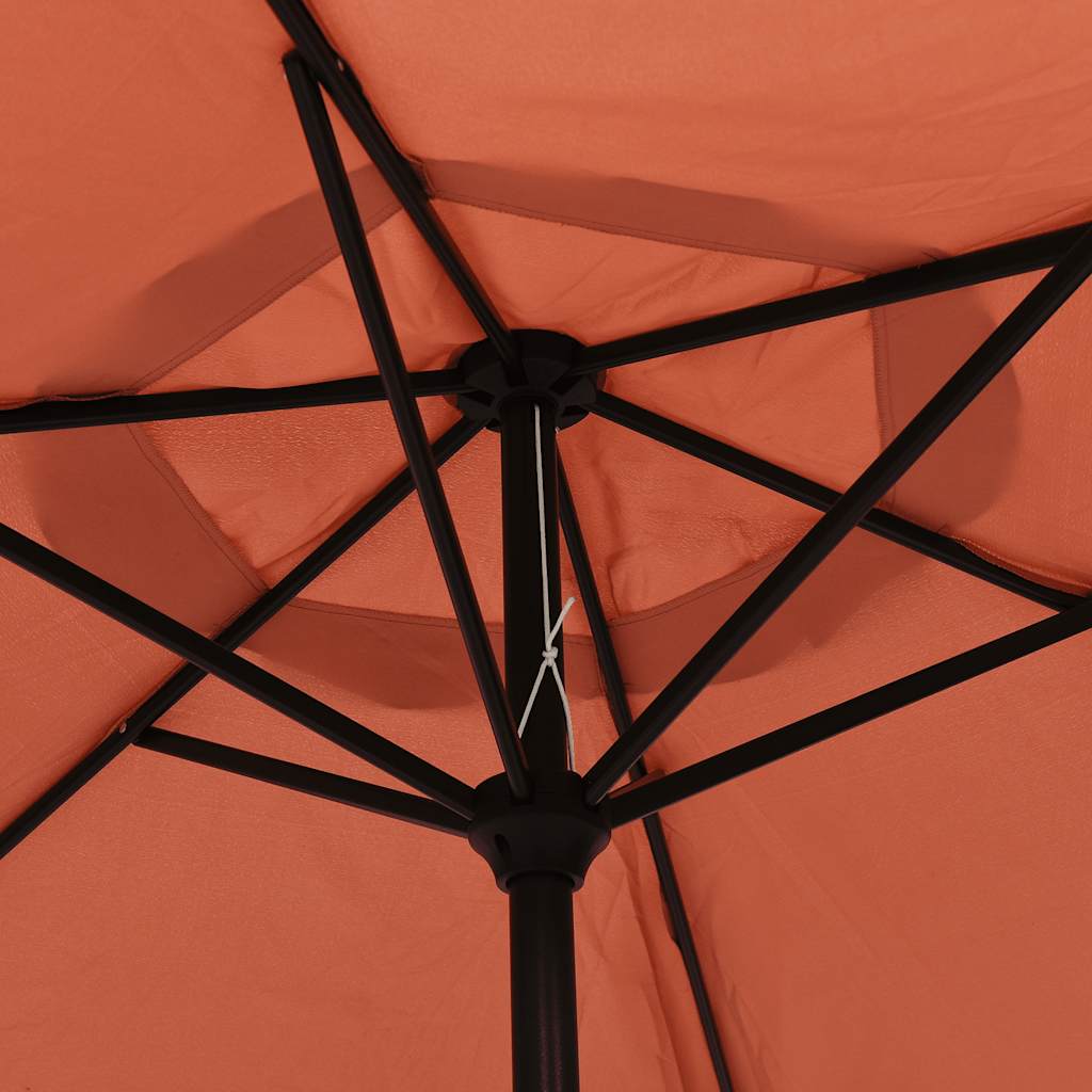 Sonnenschirm mit LED-Beleuchtung Stahl-Mast 300 cm Bordeauxrot