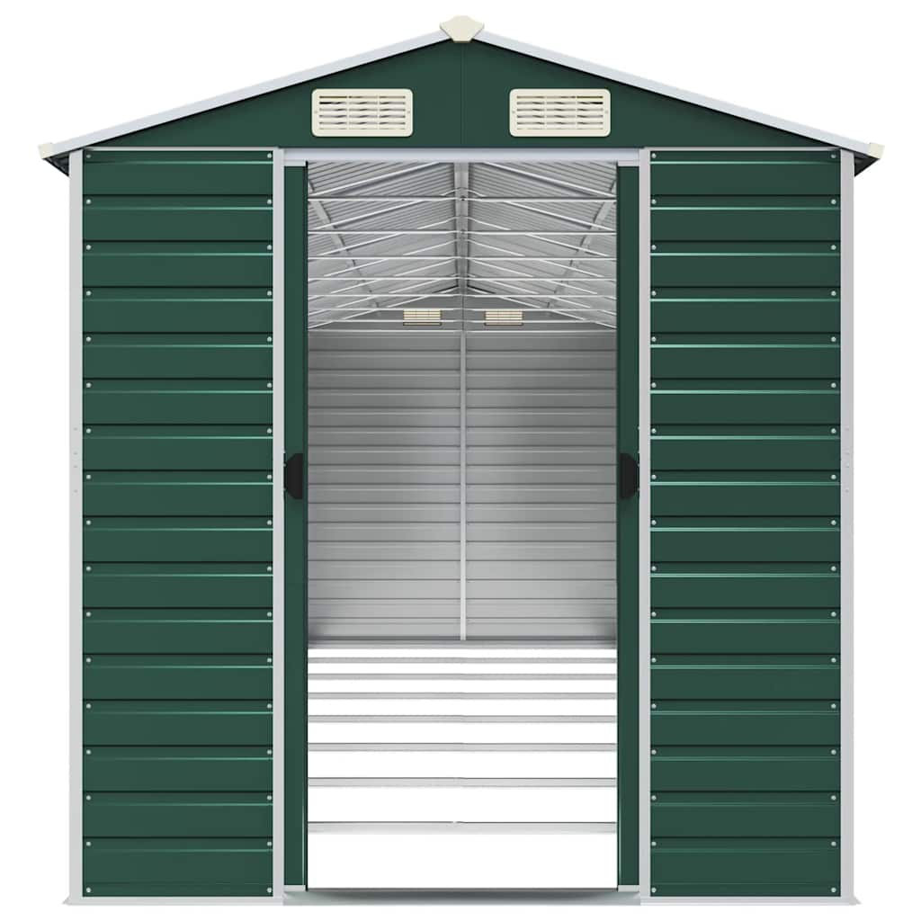 Gerätehaus Grün 191x130x198 cm Verzinkter Stahl