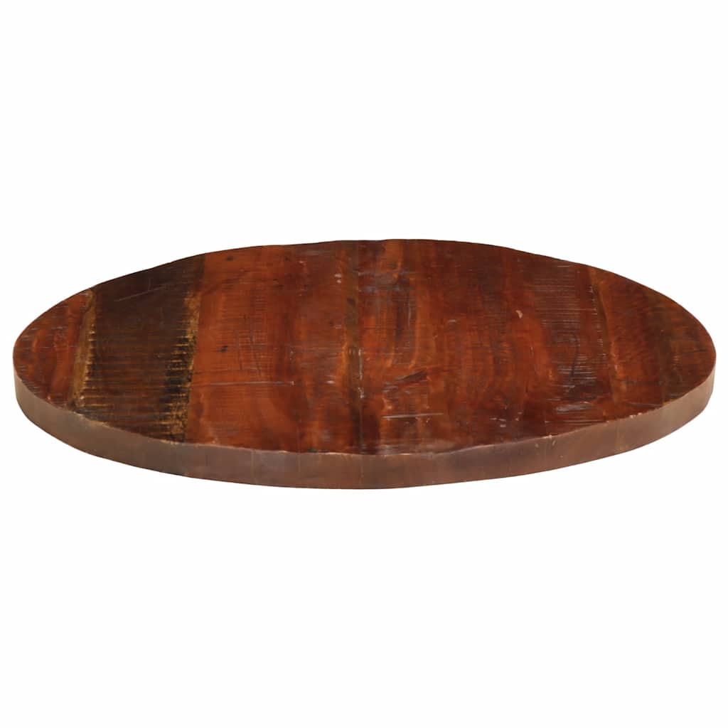 Tischplatte Ø 40x2,5 cm Rund Raues Massives Mangoholz
