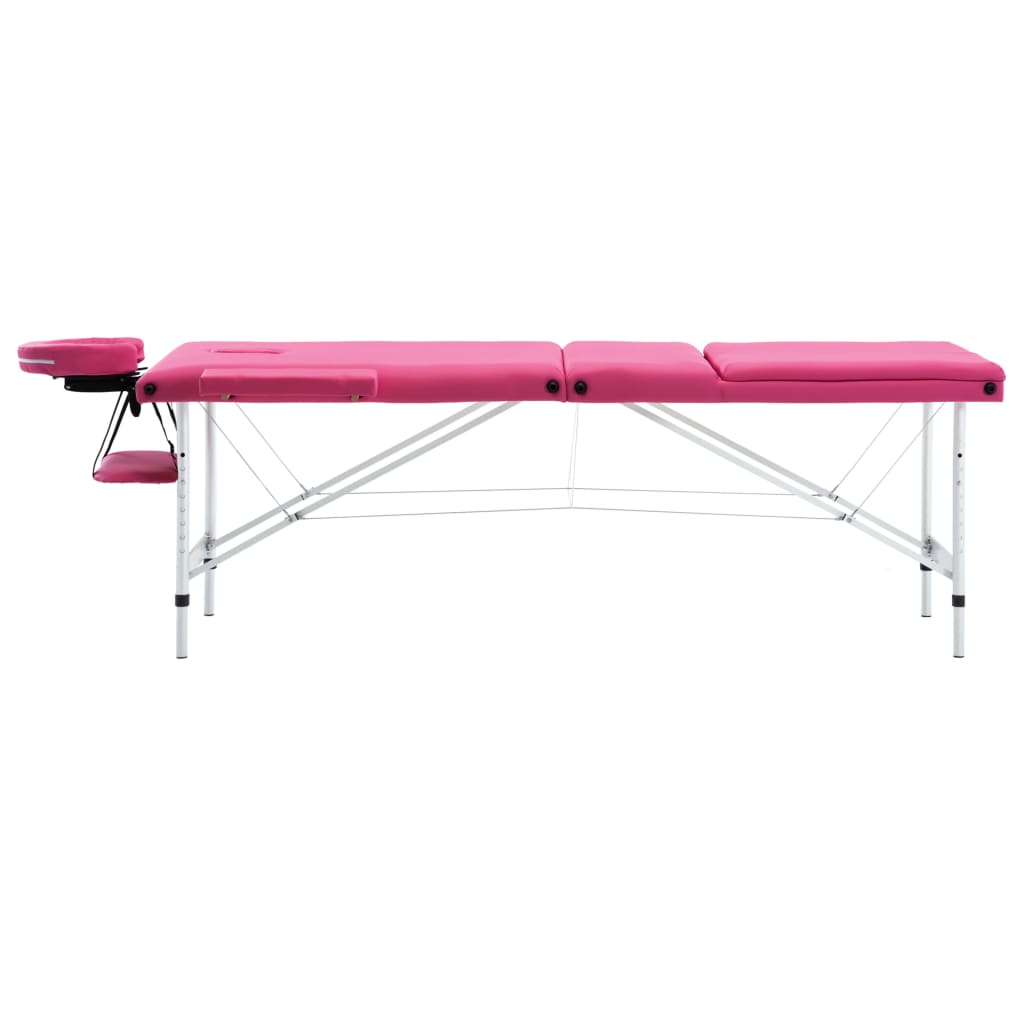 Massagetisch Klappbar 3 Zonen Aluminium Dunkellila