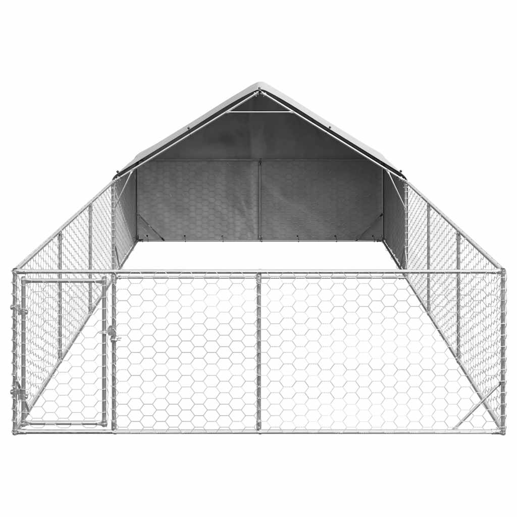 Outdoor-Hundezwinger mit Auslauf 3x3x1,9 m Verzinkter Stahl