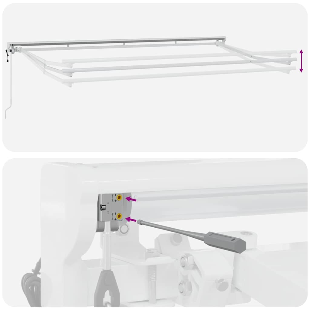 Markisenrahmen Verstellbar Weiß 2,5 x 2 m Stahl