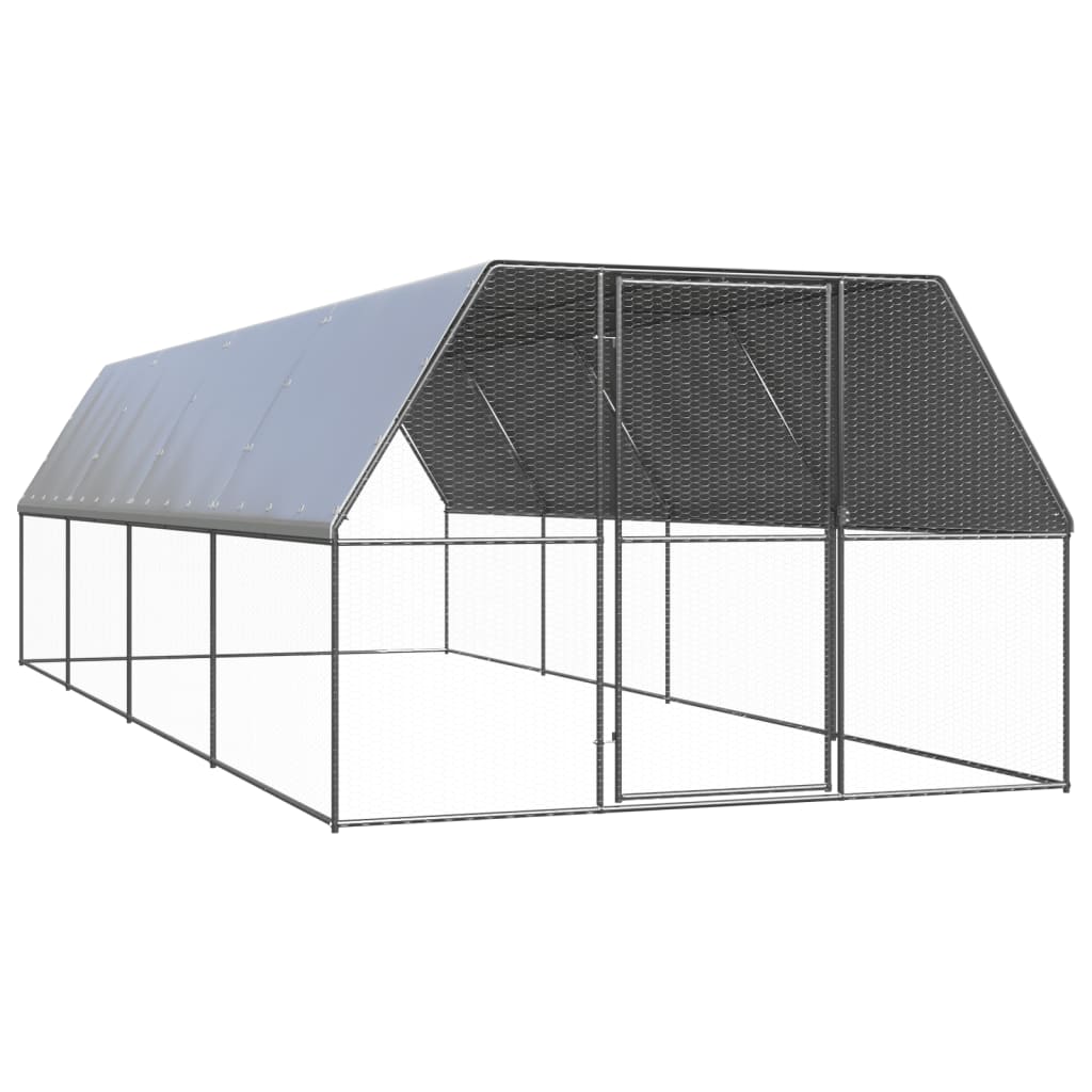 Outdoor-Hühnerkäfig 2x4x2 m Verzinkter Stahl