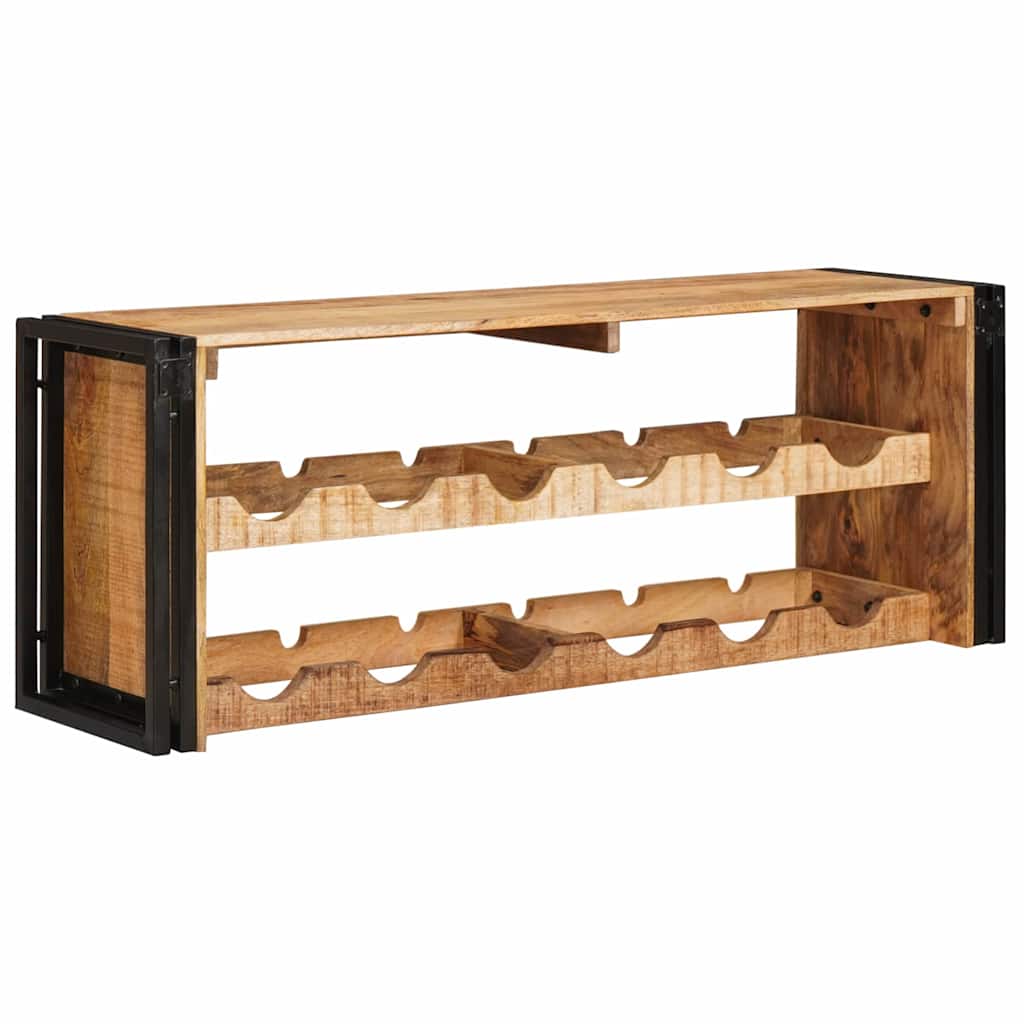 Weinregal Braun 60 x 45 x 33 cm Massives grobes Mangoholz