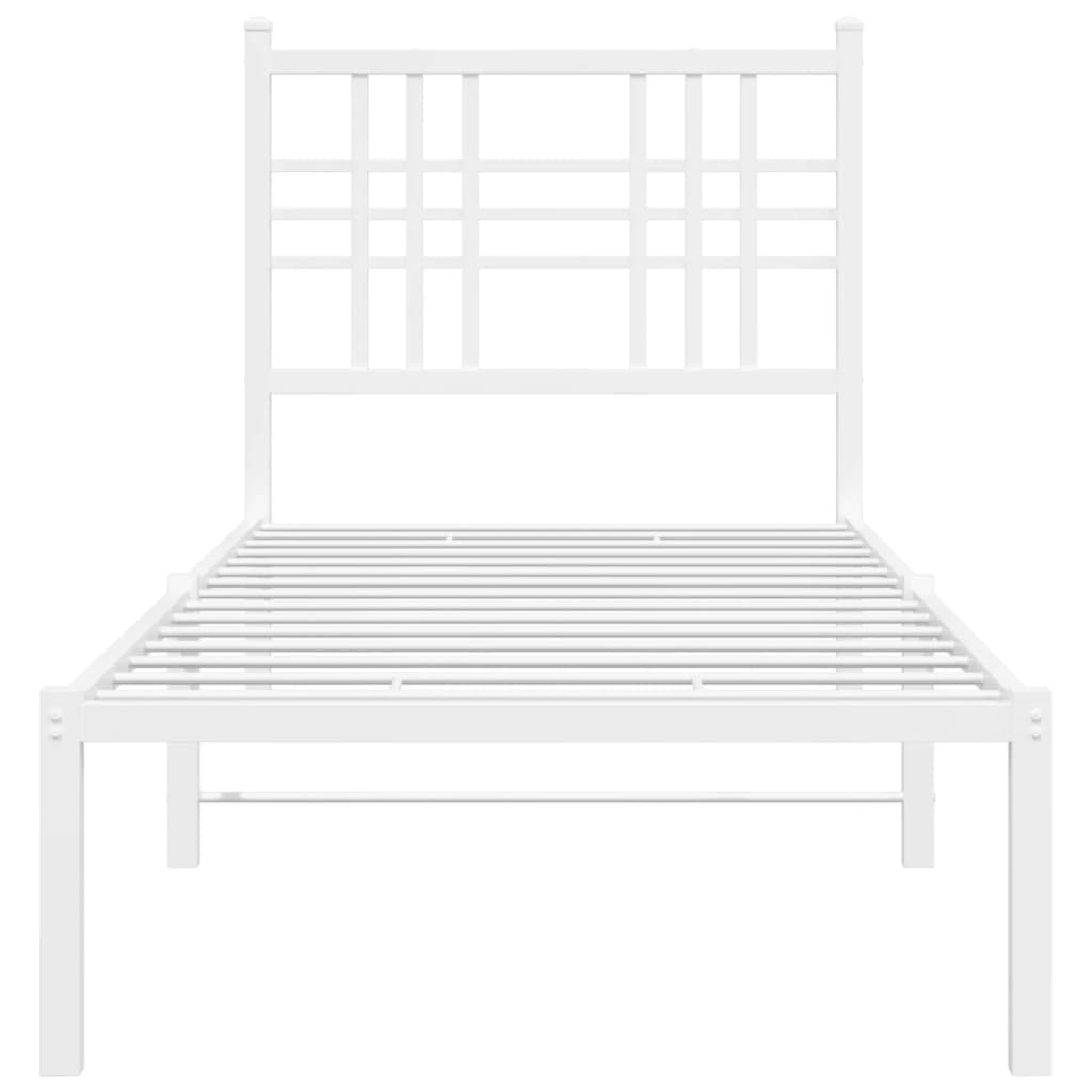 Bettgestell mit Kopf- und Fußteil Metall Schwarz 90x200 cm