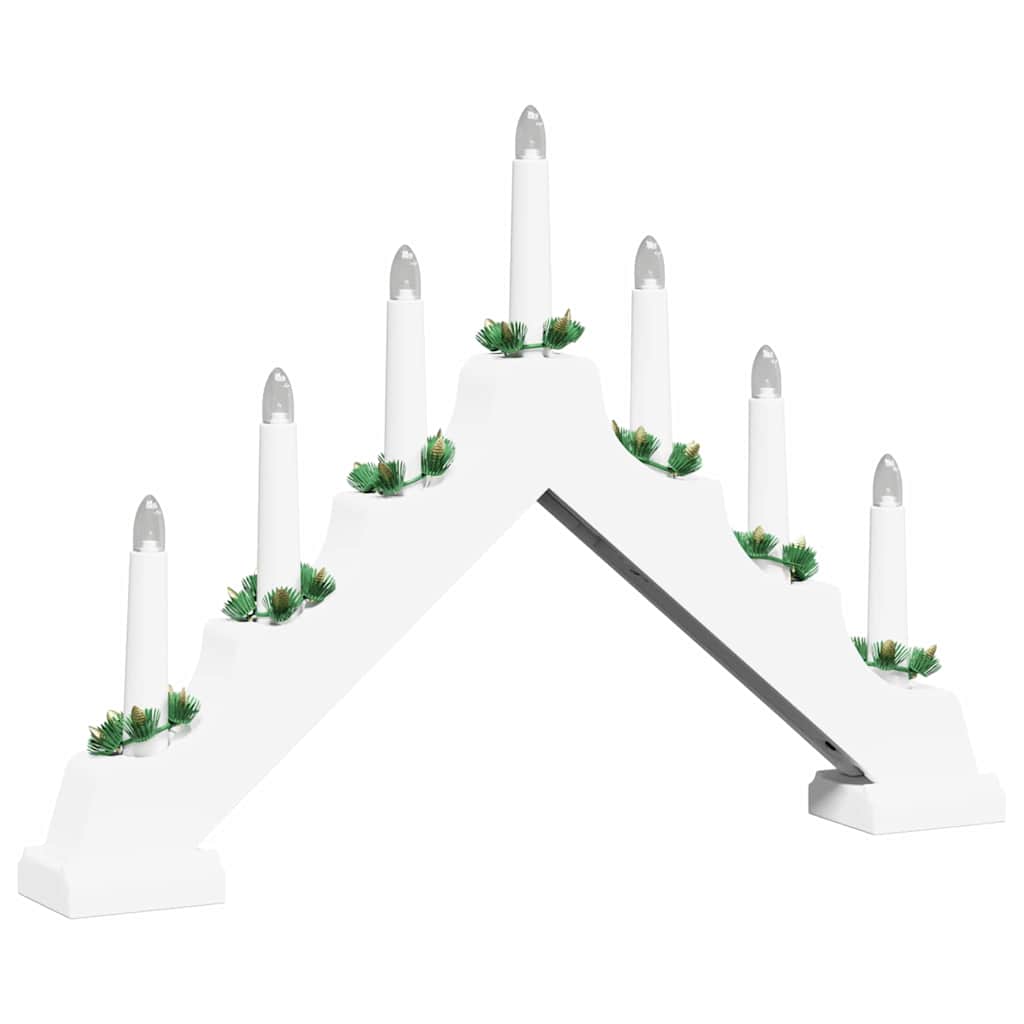 Weihnachtskerzenbrücke mit 7 LEDs Braun 39,5 x 5 x 29 cm