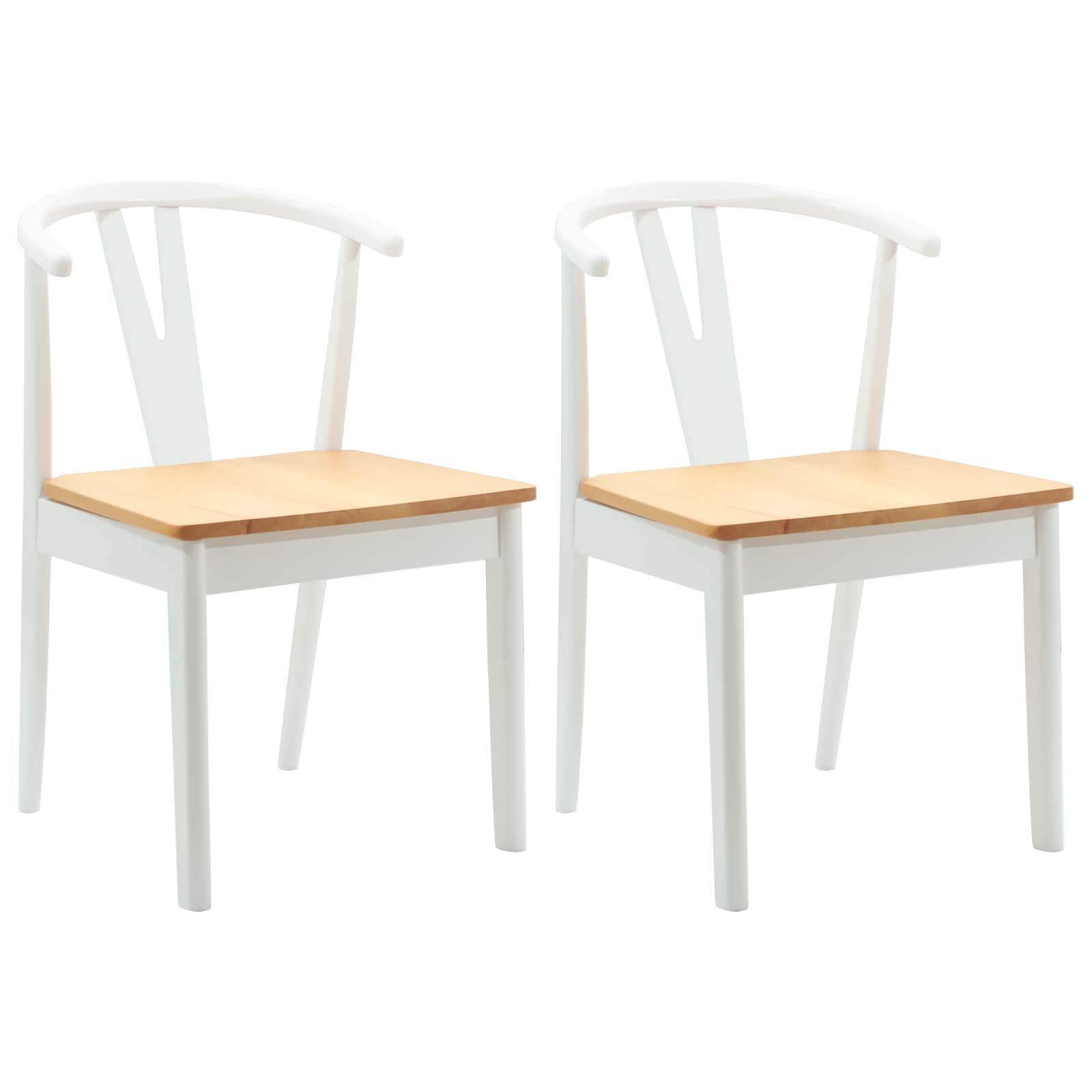 Esszimmerstuhl 2 pcs Hellbraun und hell Massives Gummiholz