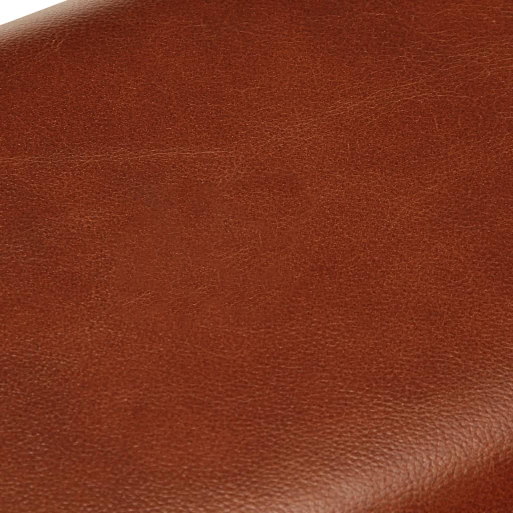 Bank Turnbock-Design 160cm Braun Echtleder Massivholz Akazie