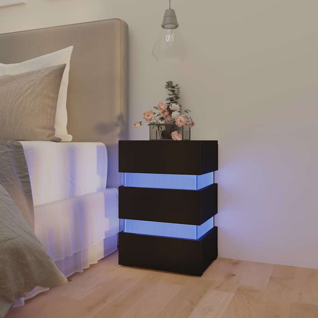 LED-Nachttisch Weiß 45x35x67 cm Holzwerkstoff