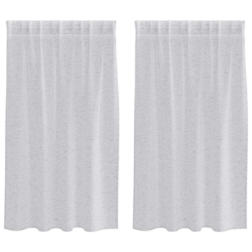 Voile-Vorhang mit Vorhängen 2 pcs Weiß 140 x 140 cm Polyester
