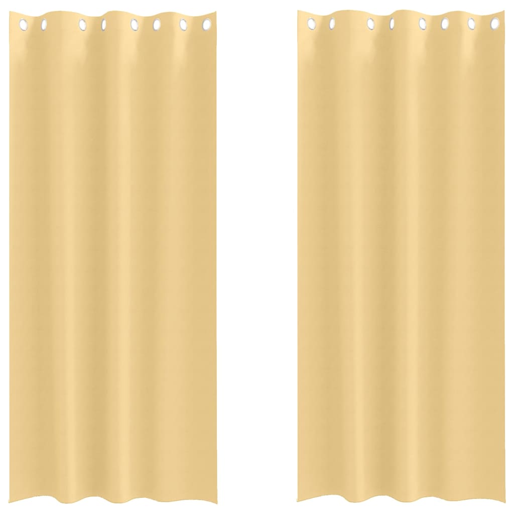 Verdunkelungs-Vorhänge mit Ringen 2 pcs Beige 140 x 140 cm