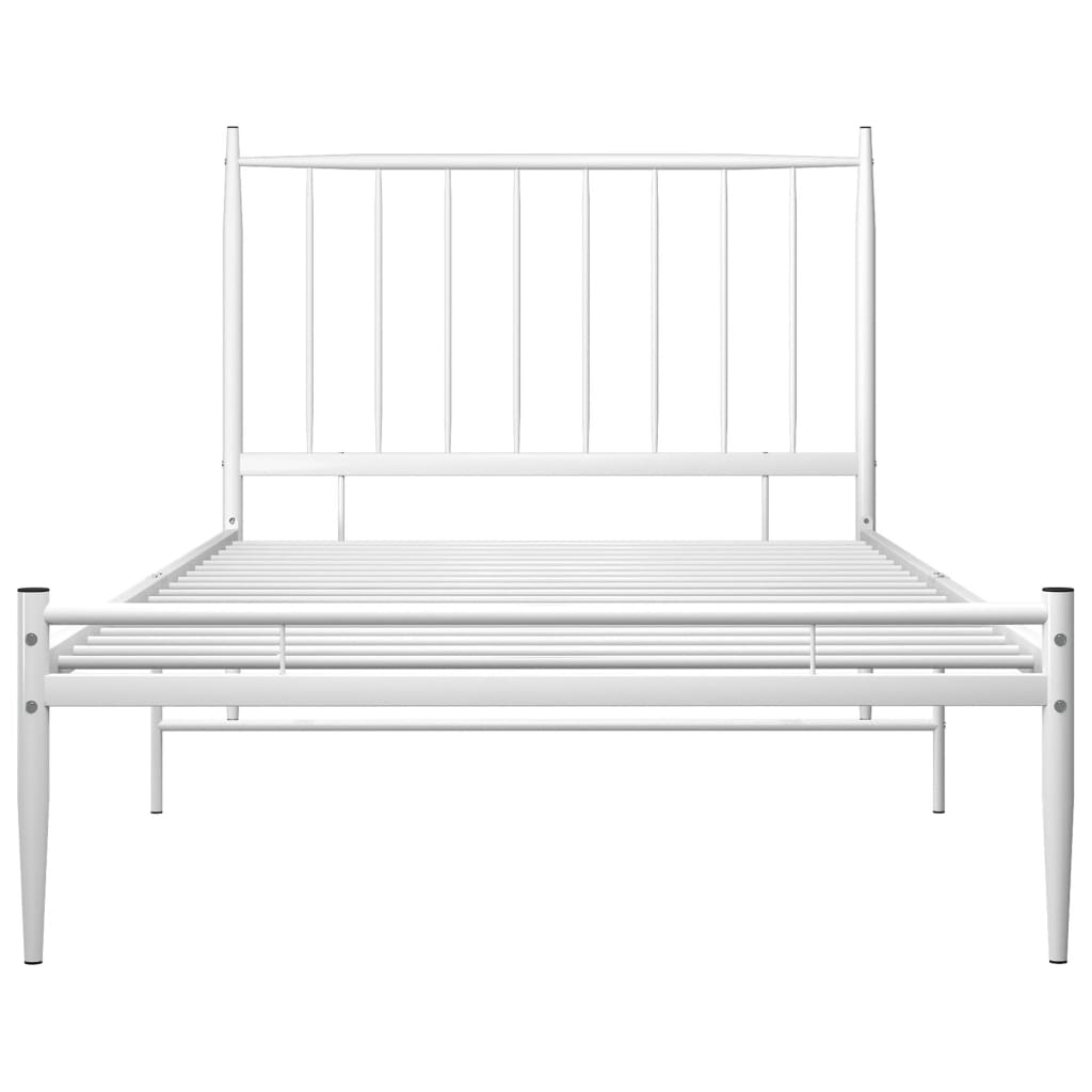 Bett Weiß Metall 90x200 cm