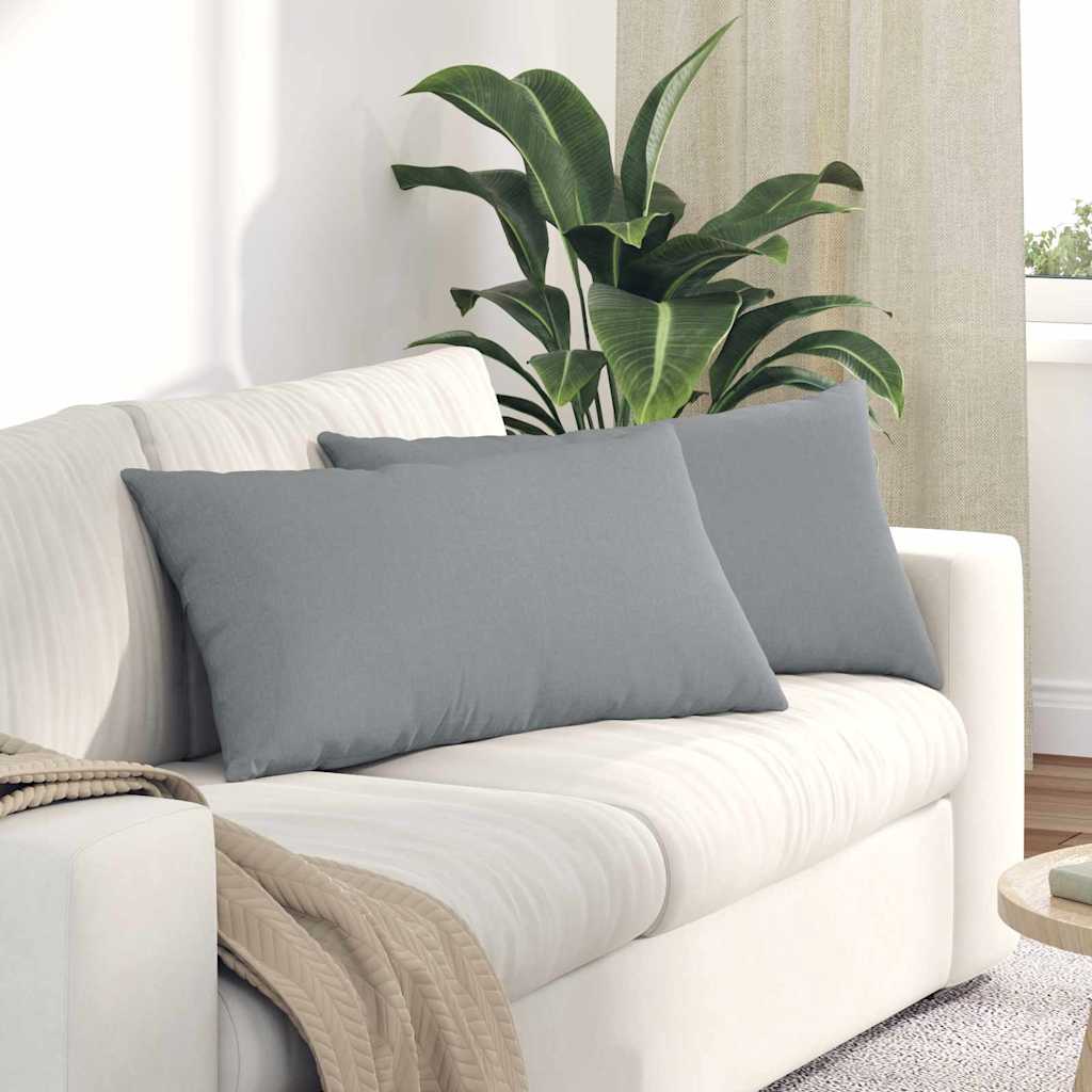 Sofakissen 2 pcs Hellgrau 50 x 30 cm Stoff