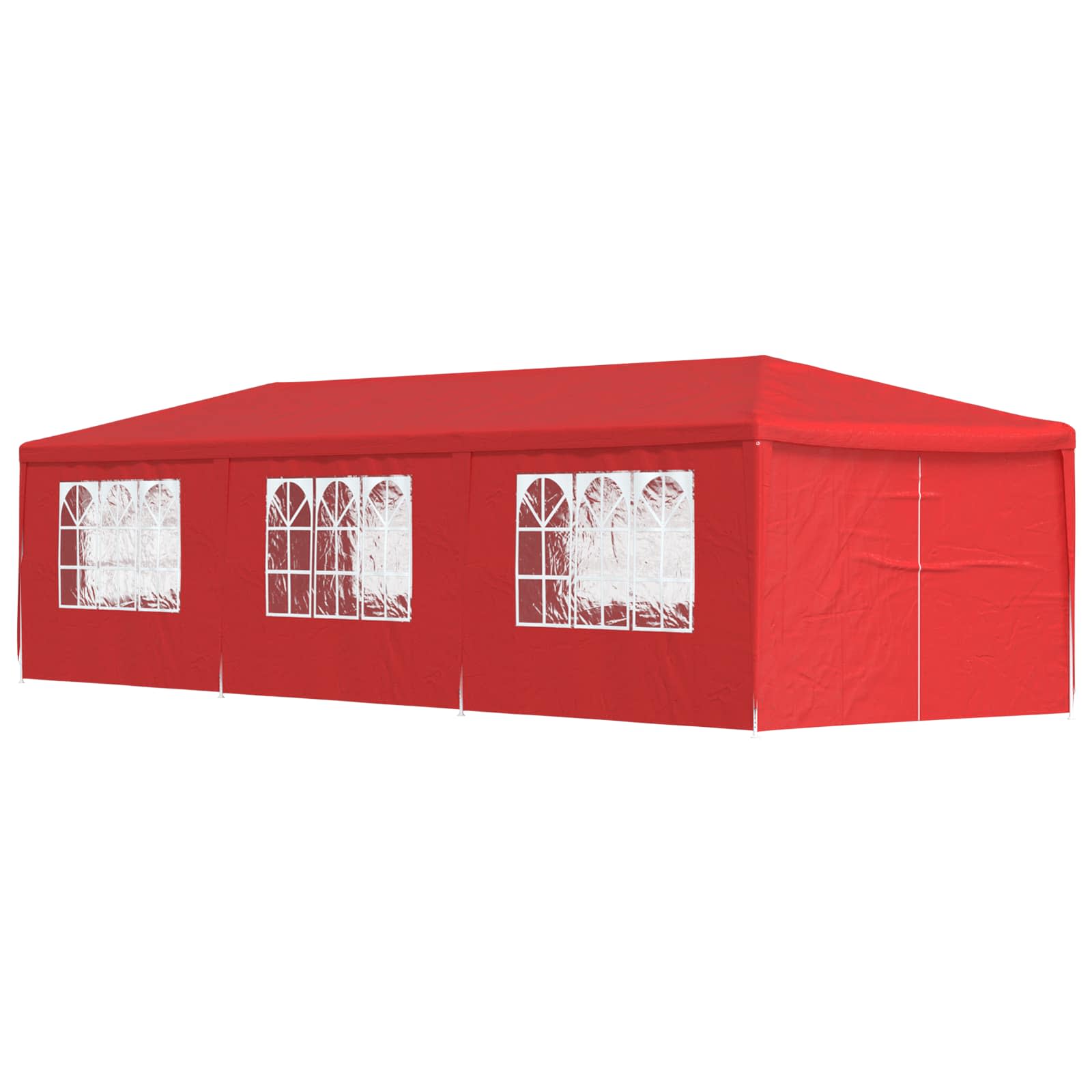 Party-Zelt 400 x 300 x 255 cm Rot PE und Stahl