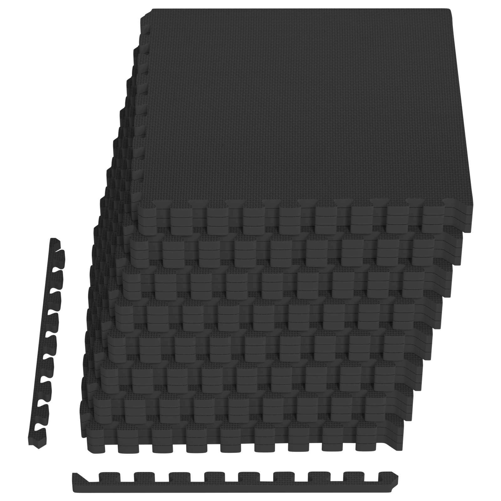 Pool Bodenteppich 6 pcs Schwarz 2,16 ㎡ EVA-Schaum