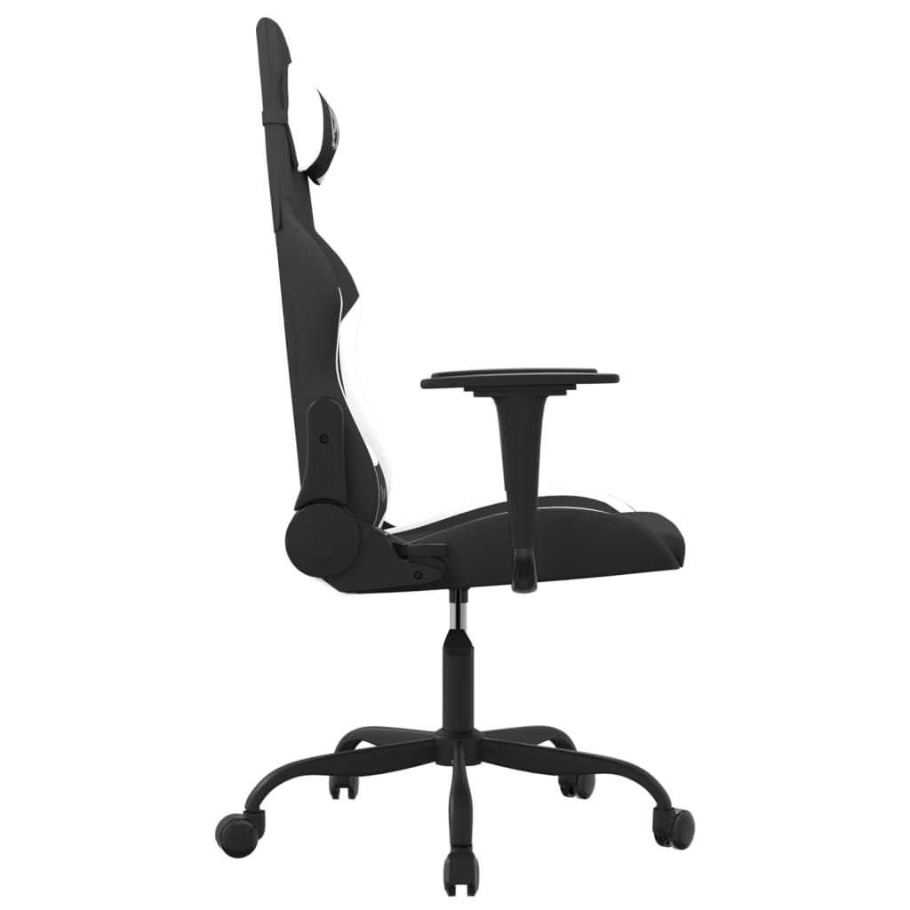 Gaming-Stuhl mit Massagefunktion Schwarz und Creme Stoff