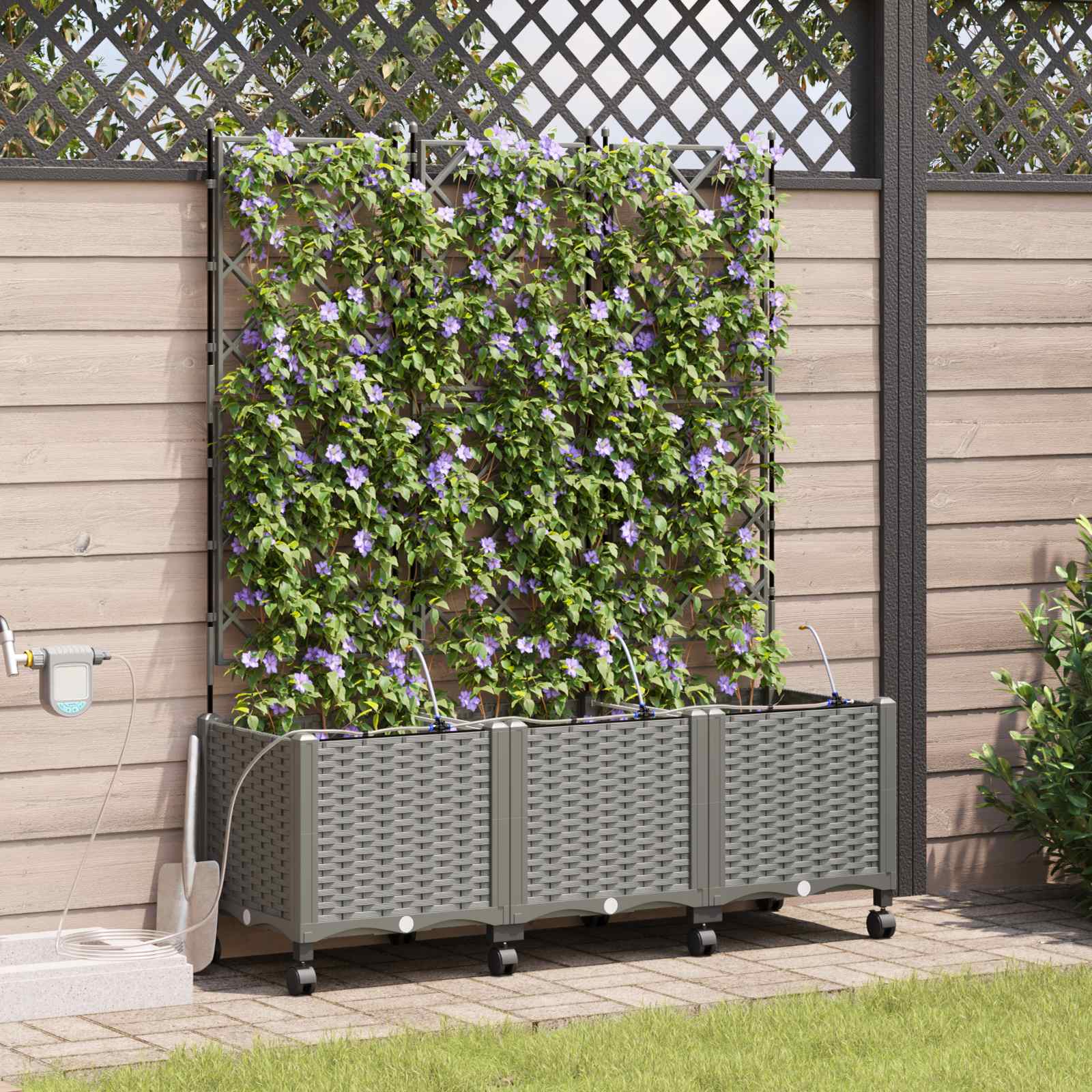 Garten-Pflanzgefäß 4 Stk. Braun 160 x 40 x 22 cm PP
